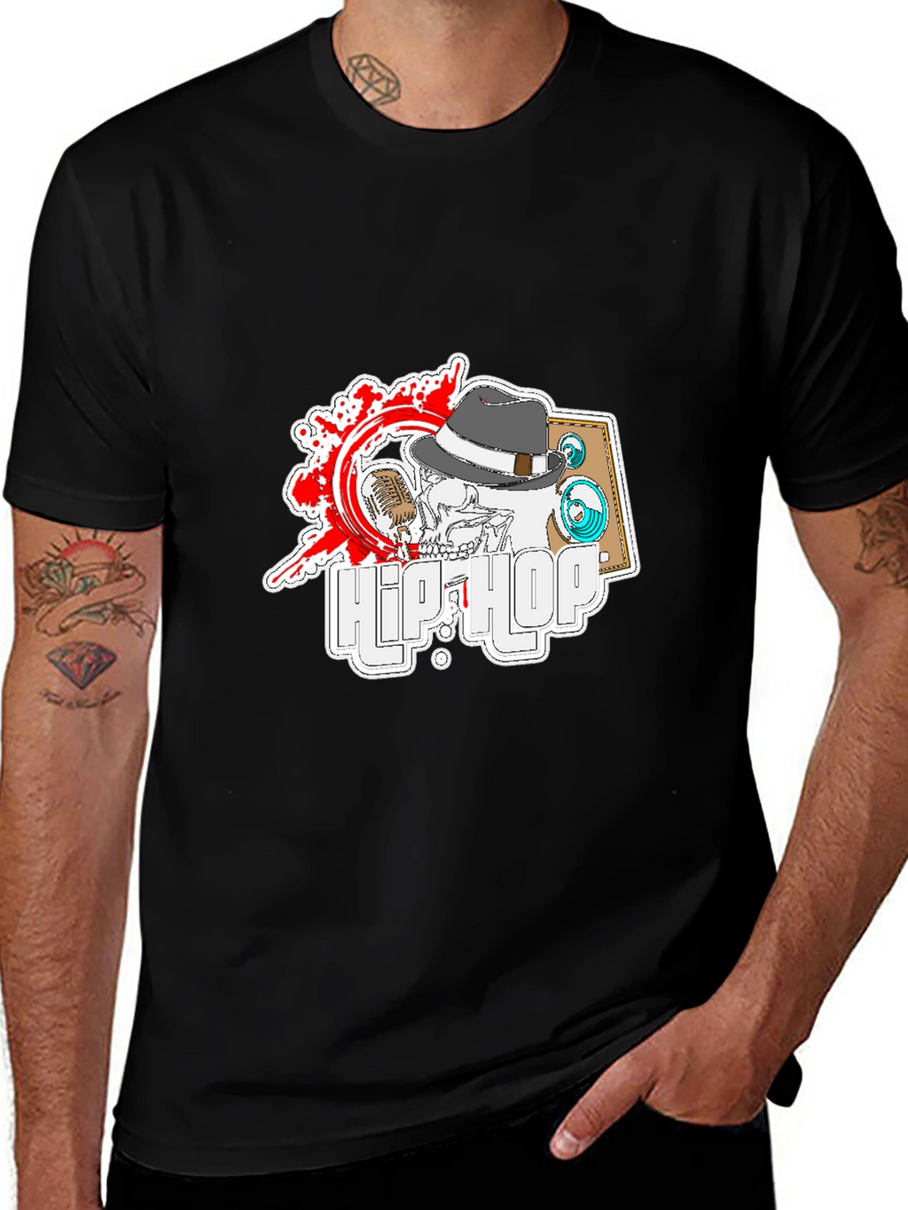 Hip Hop Skeleton T-Shirt - Cool Music Tee