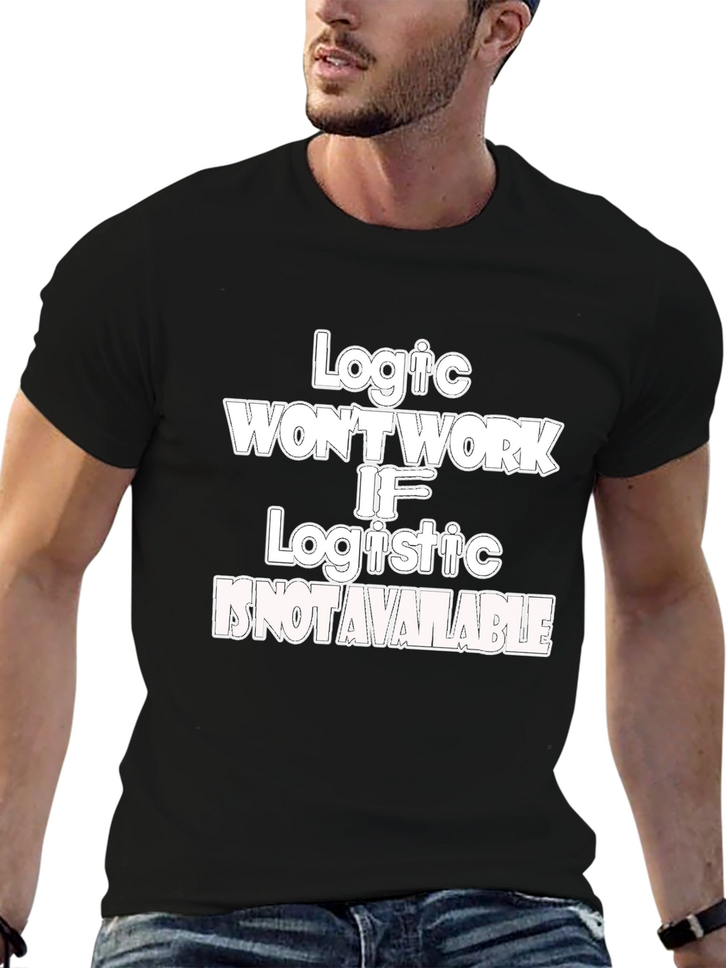 Logic & Logistics Humor Graphic Tee - Black