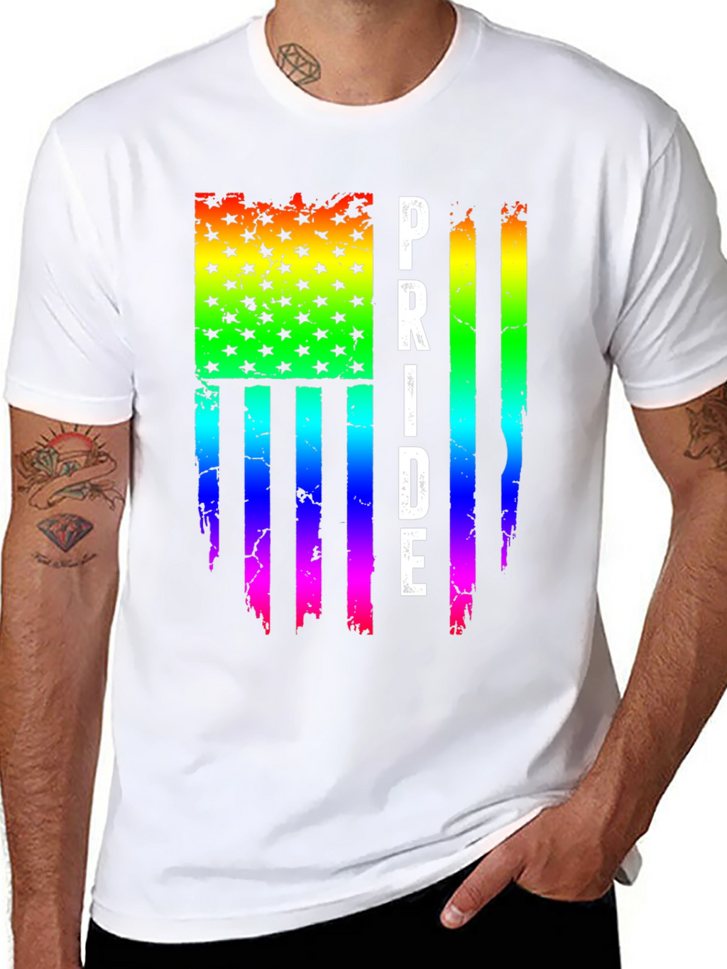 Pride Flag T-Shirt LGBTQ+ Rainbow Design