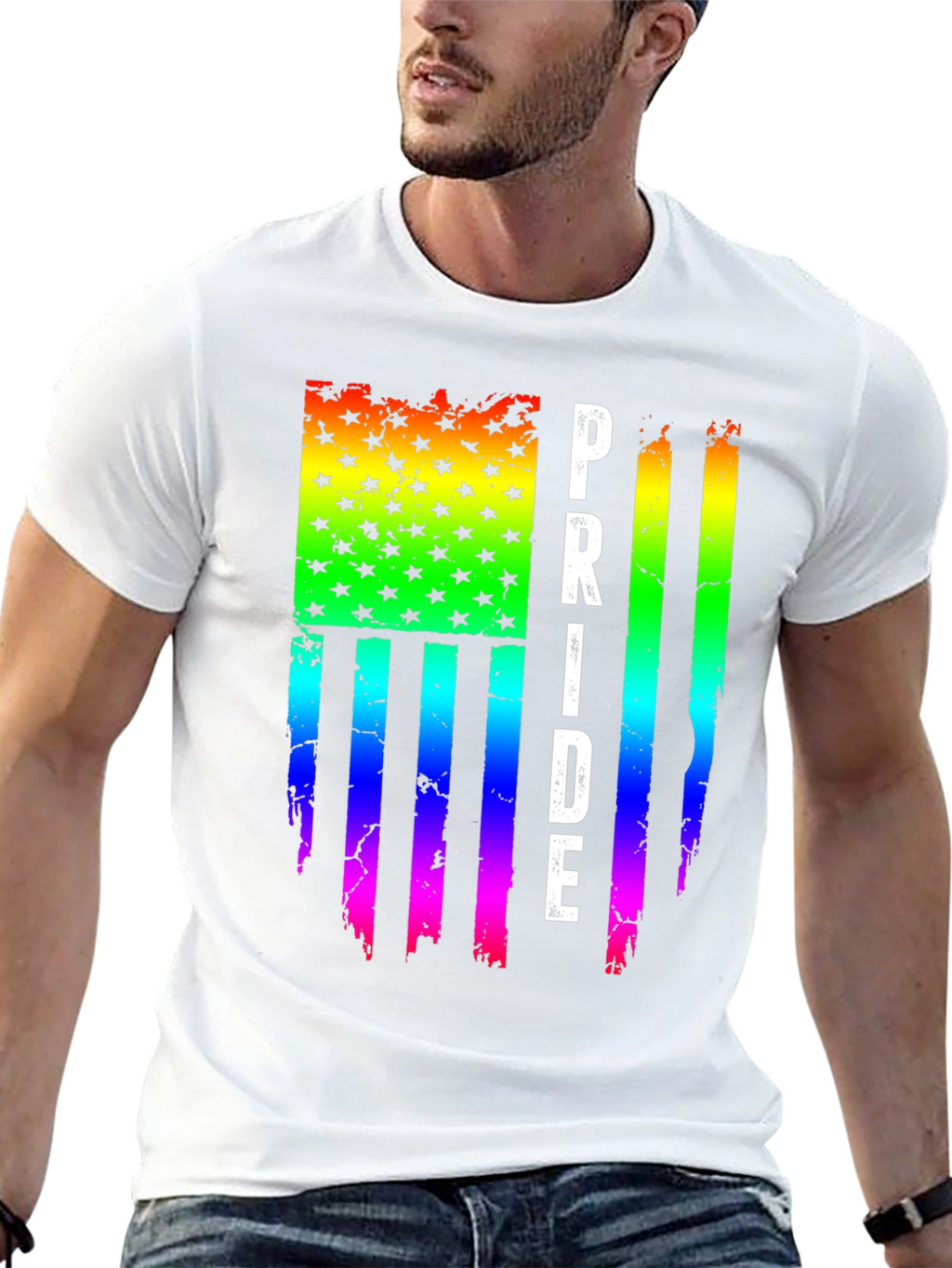 Pride Flag T-Shirt LGBTQ+ Rainbow Design