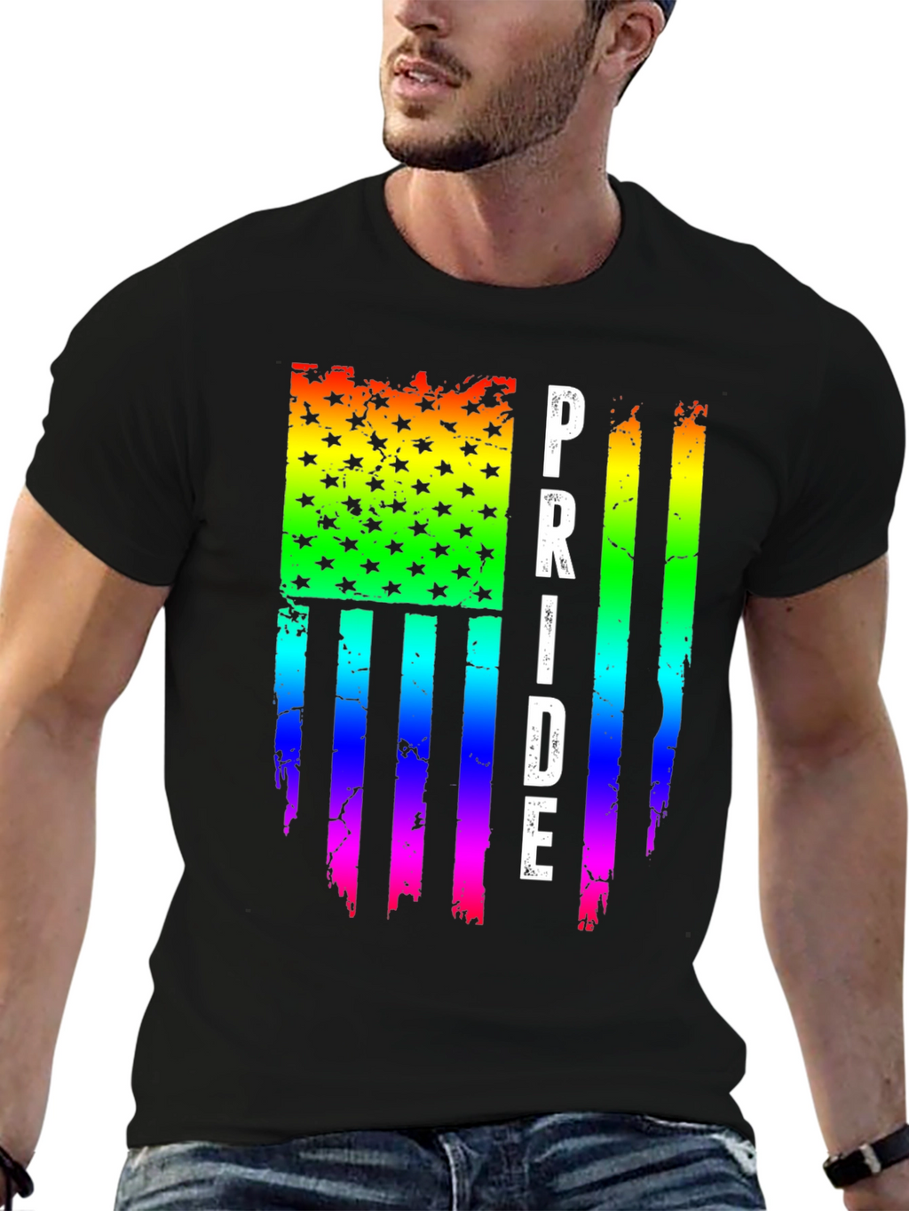 Pride Flag T-Shirt LGBTQ+ Rainbow Design
