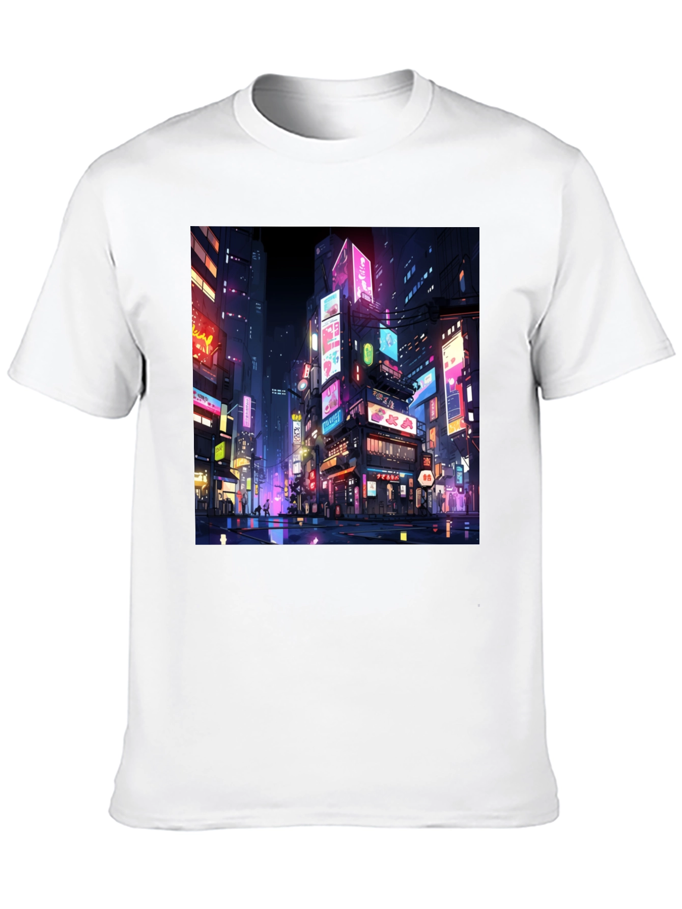 Neon Cityscape T-Shirt - Vibrant Anime Style