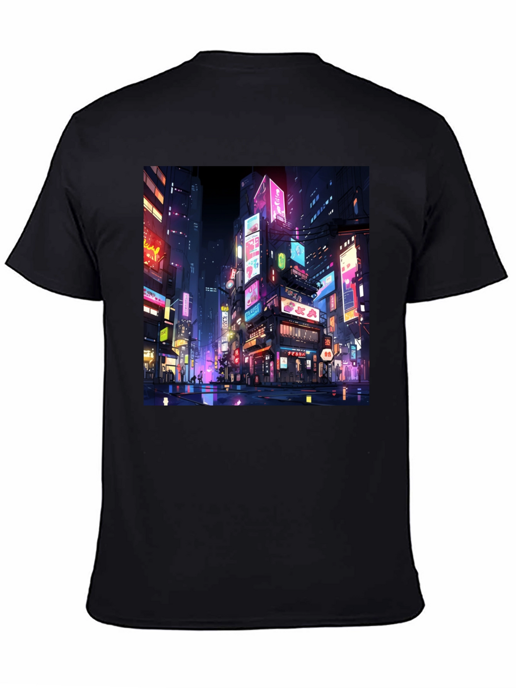 Neon Cityscape T-Shirt - Vibrant Anime Style