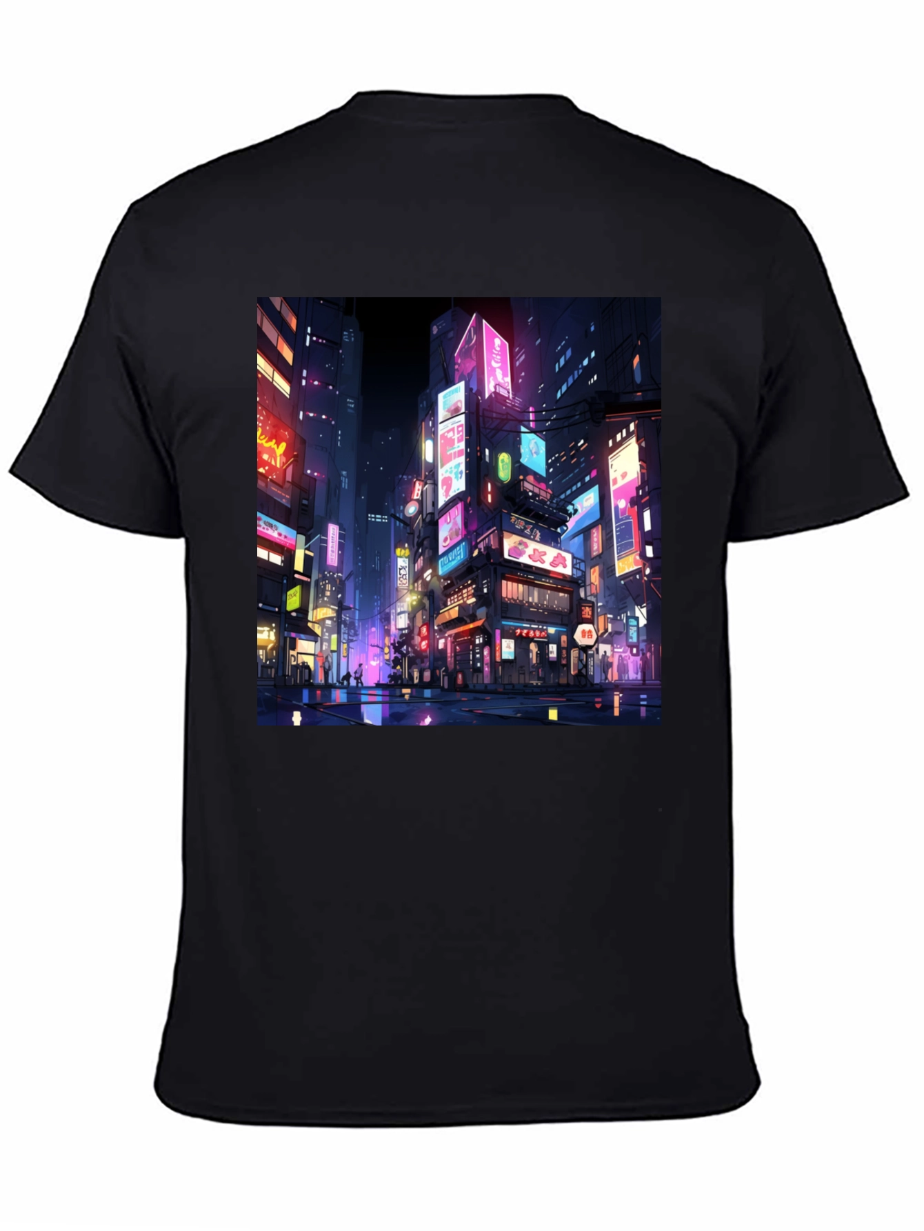 Neon Cityscape T-Shirt - Vibrant Anime Style