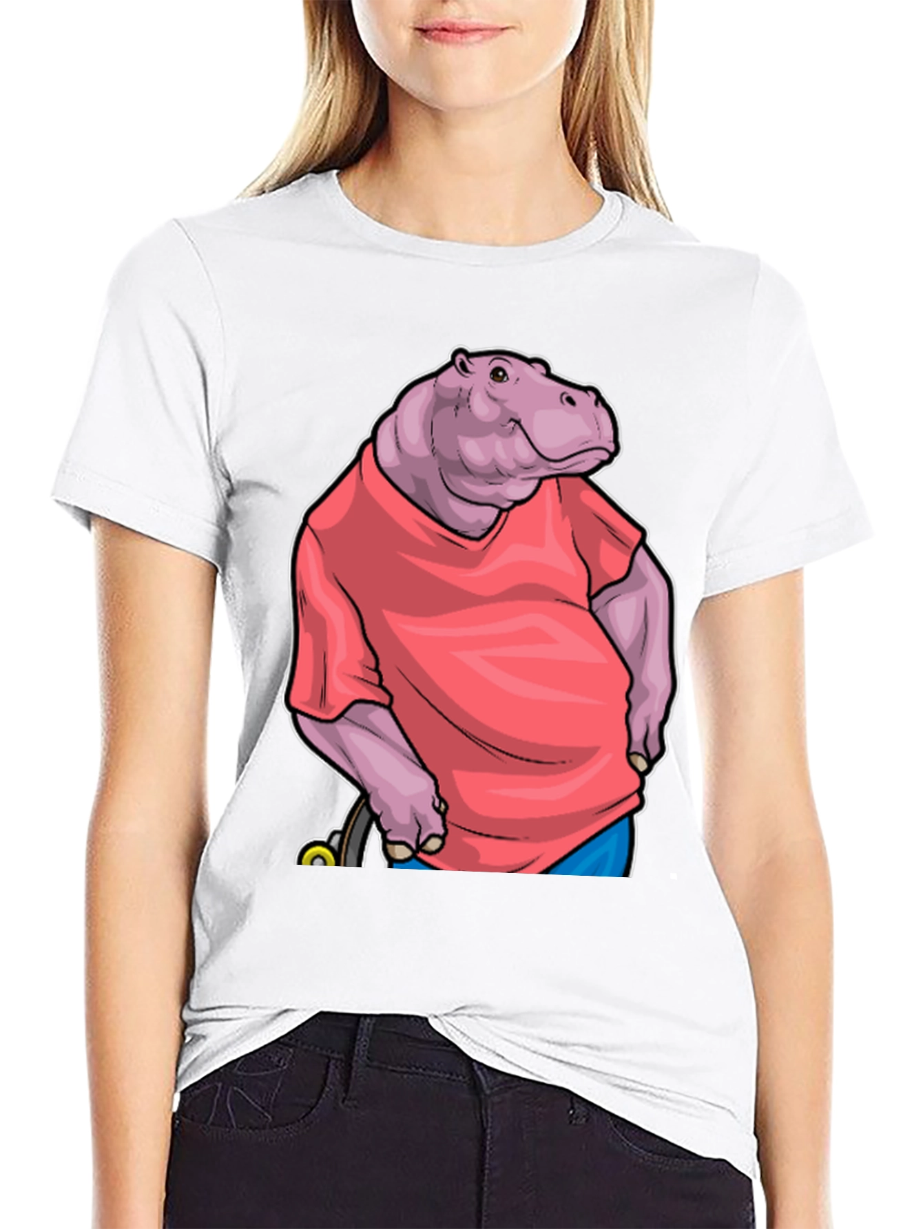 Hippo in Shirt Graphic Tee