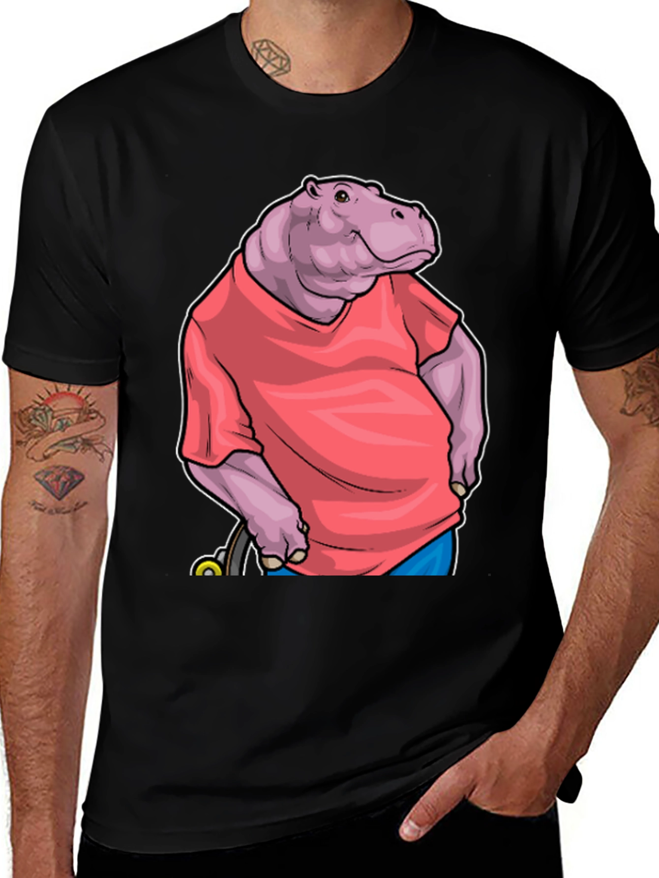 Hippo in Shirt Graphic Tee
