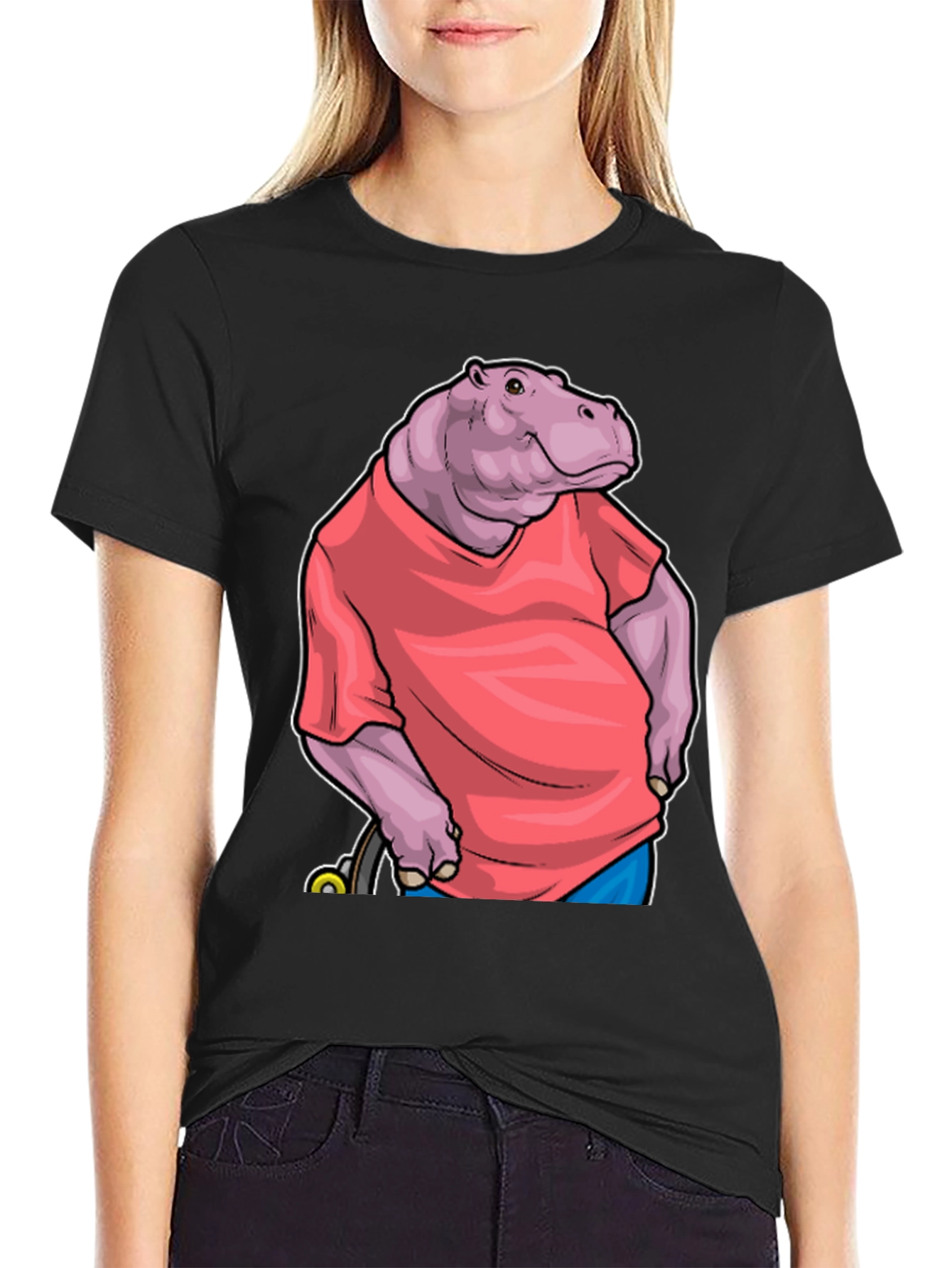 Hippo in Shirt Graphic Tee