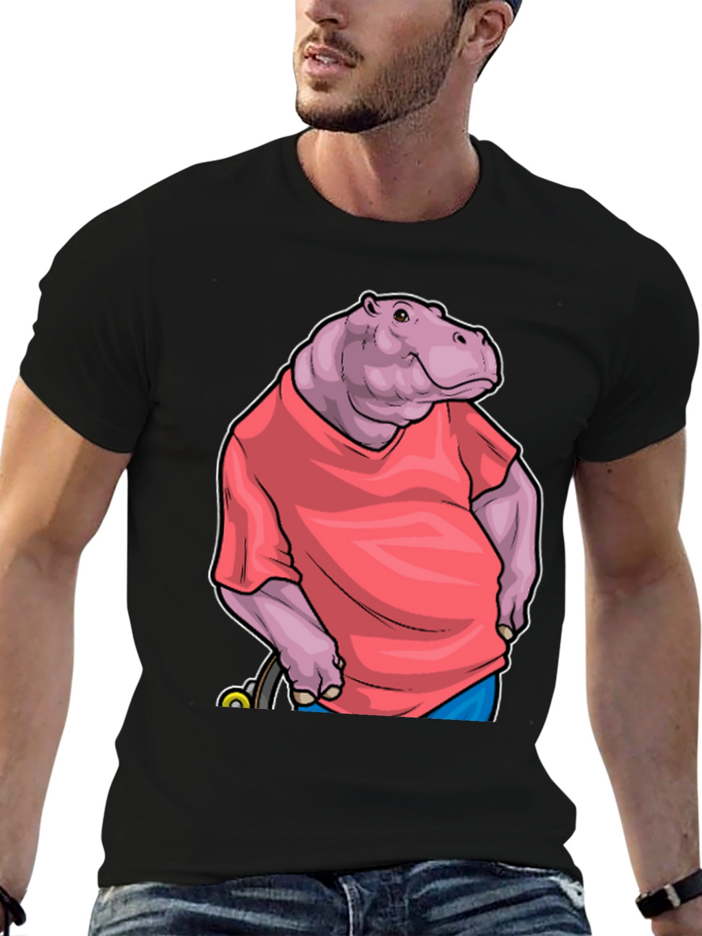 Hippo in Shirt Graphic Tee