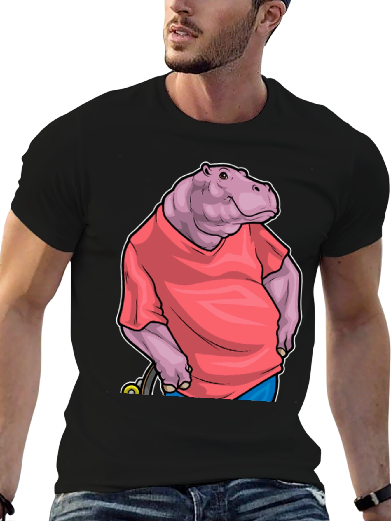 Hippo in Shirt Graphic Tee