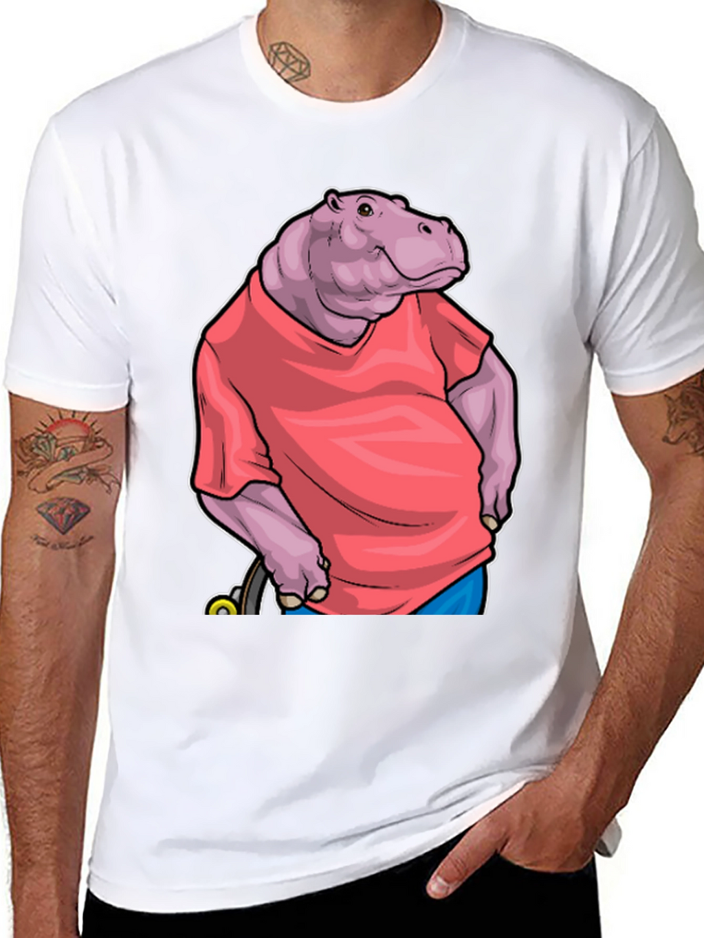 Hippo in Shirt Graphic Tee