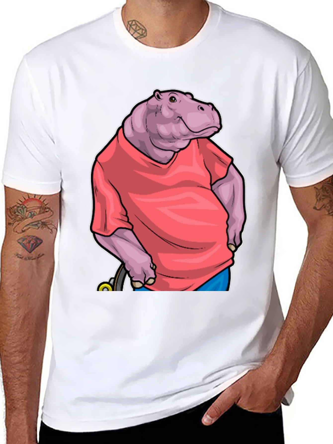 Hippo in Shirt Graphic Tee