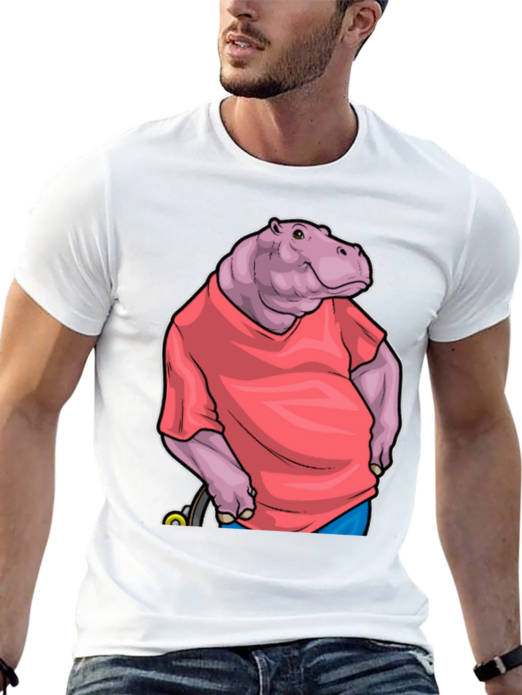 Hippo in Shirt Graphic Tee