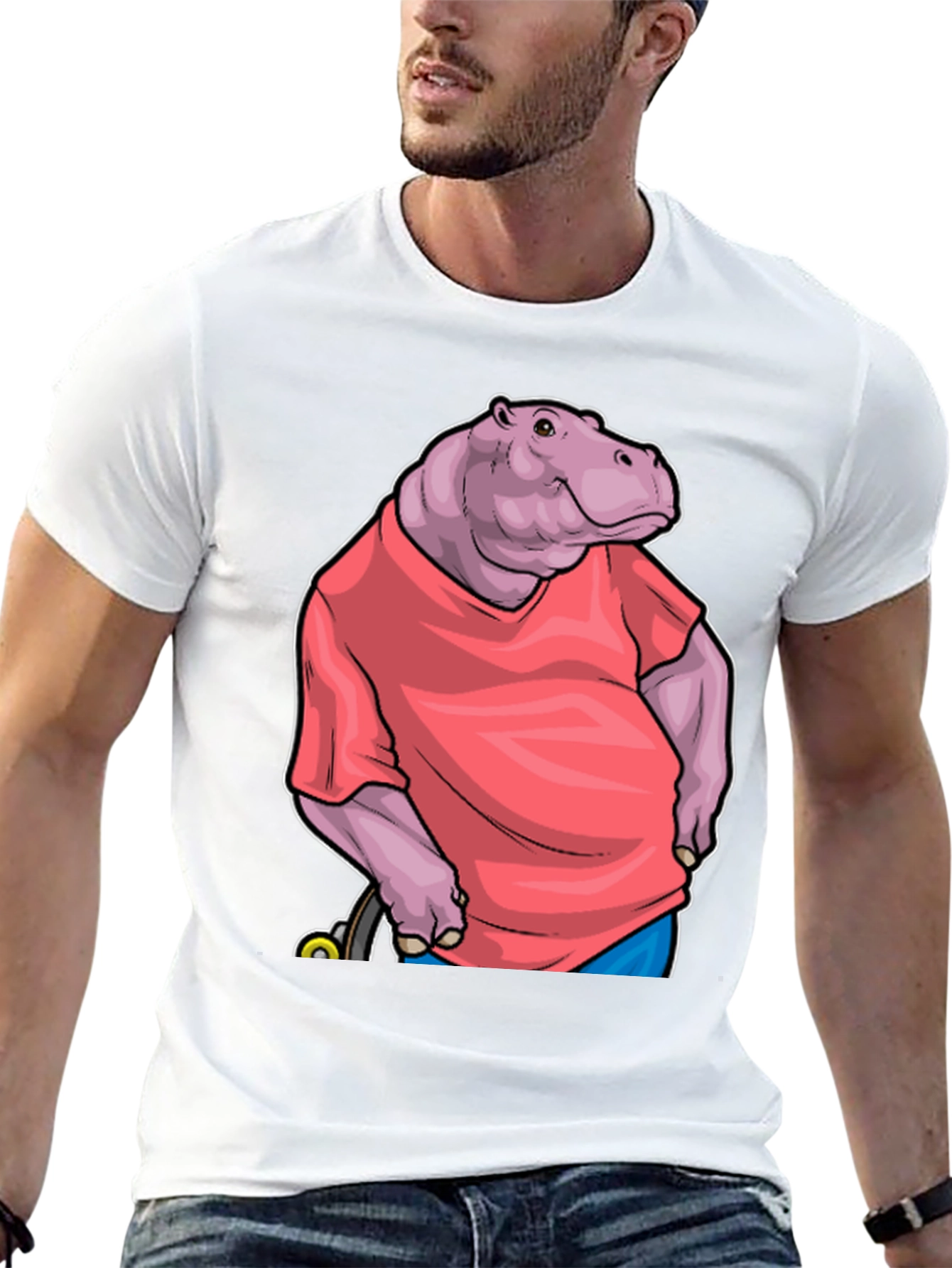 Hippo in Shirt Graphic Tee