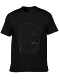 Mens Black Crew Neck Graphic Tee