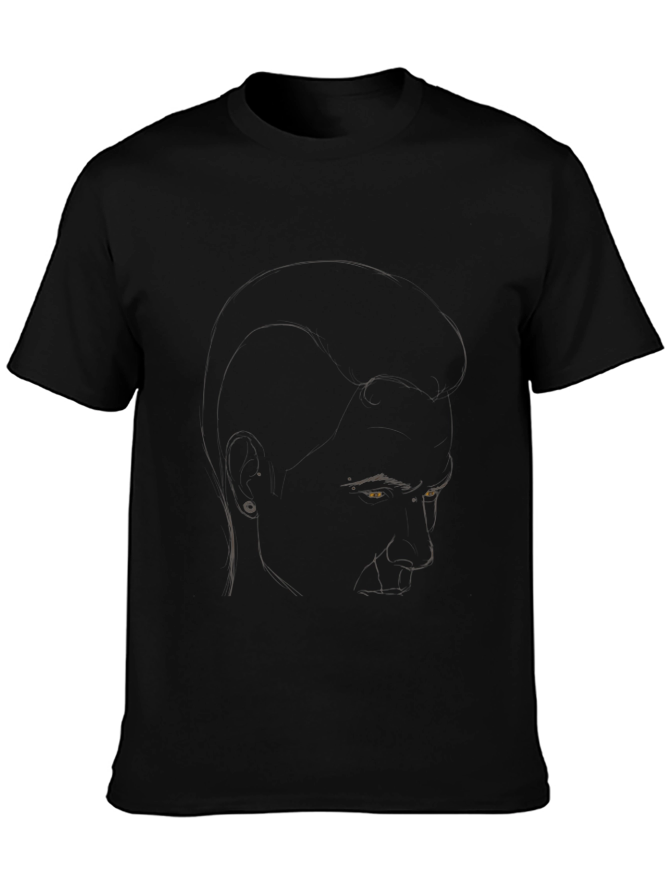 Mens Black Crew Neck Graphic Tee