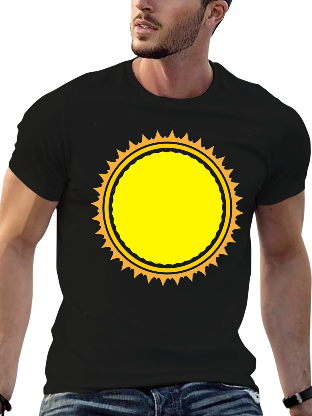Black Sunburst Graphic T-Shirt