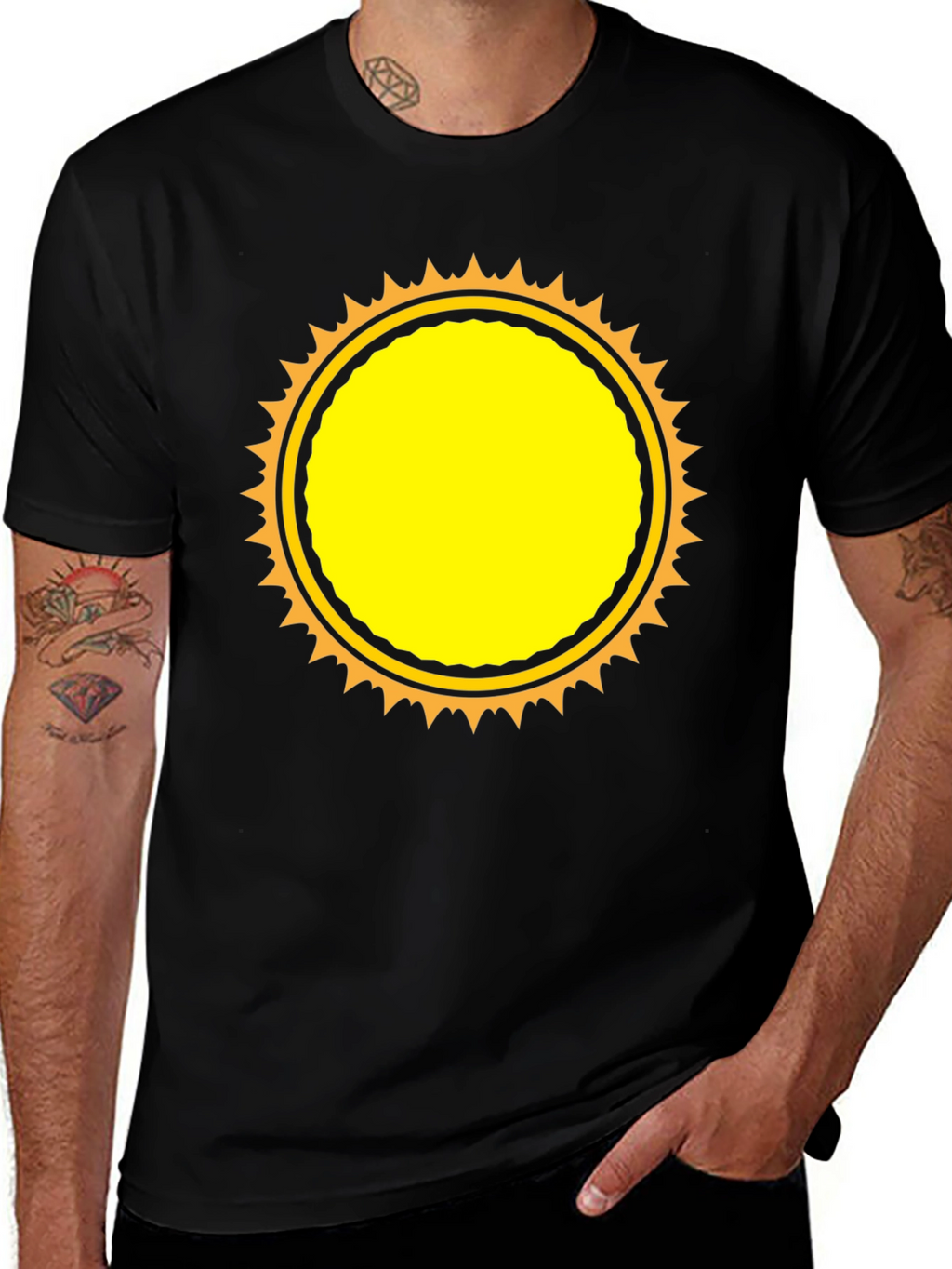 Black Sunburst Graphic T-Shirt