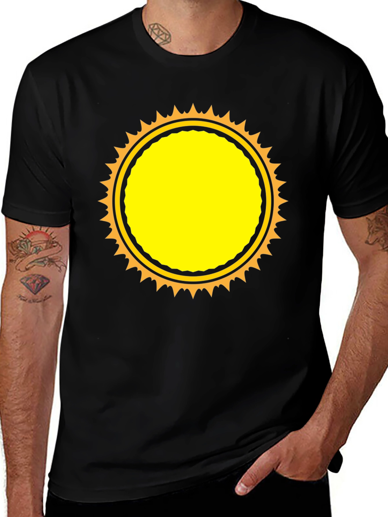 Black Sunburst Graphic T-Shirt