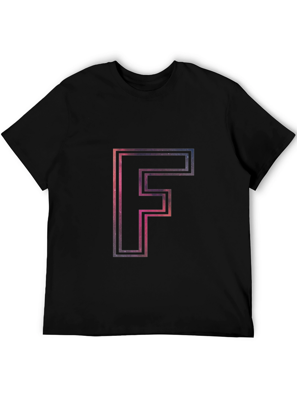 Galaxy Letter F Mens Black T-Shirt
