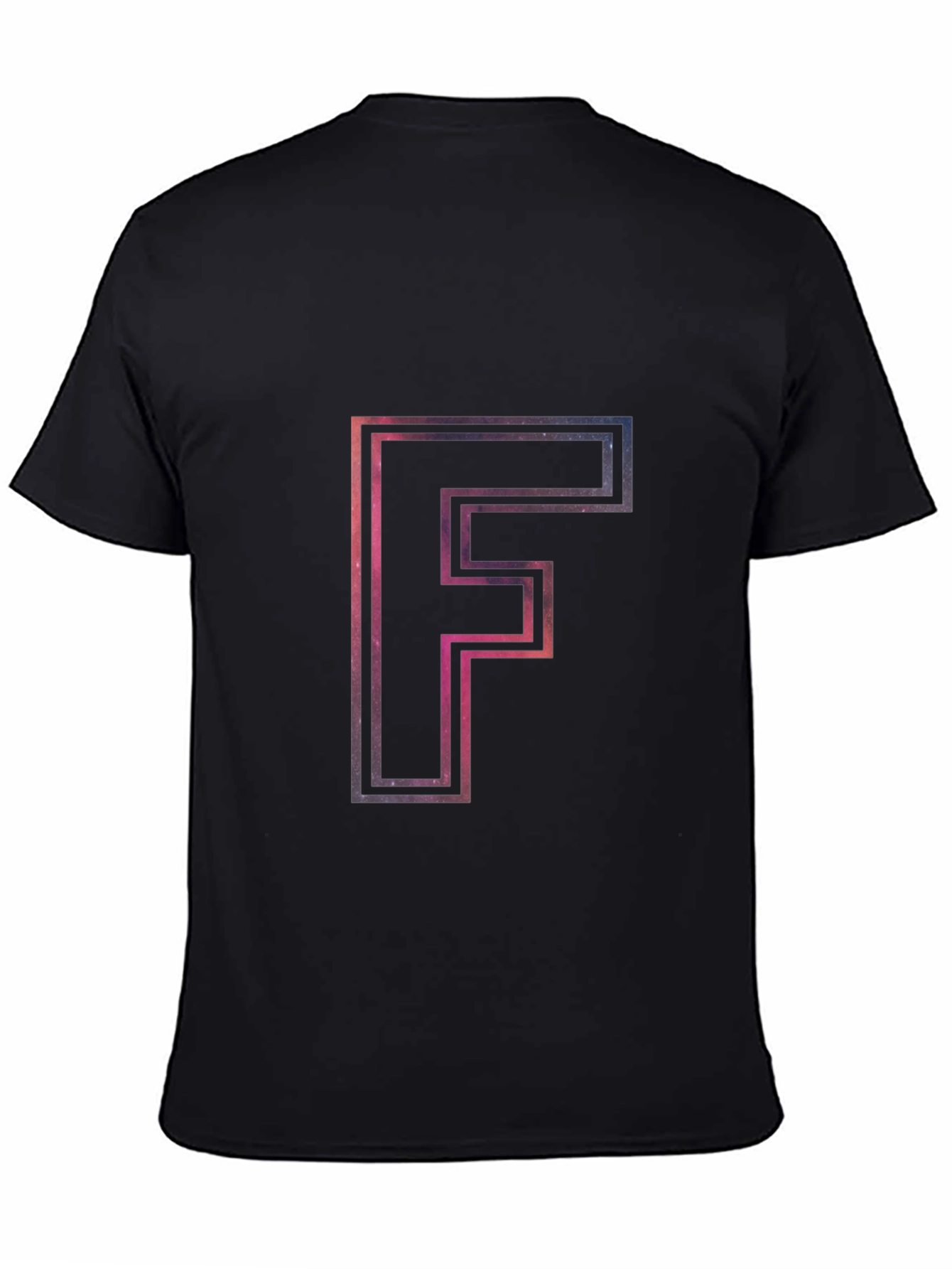 Galaxy Letter F Mens Black T-Shirt