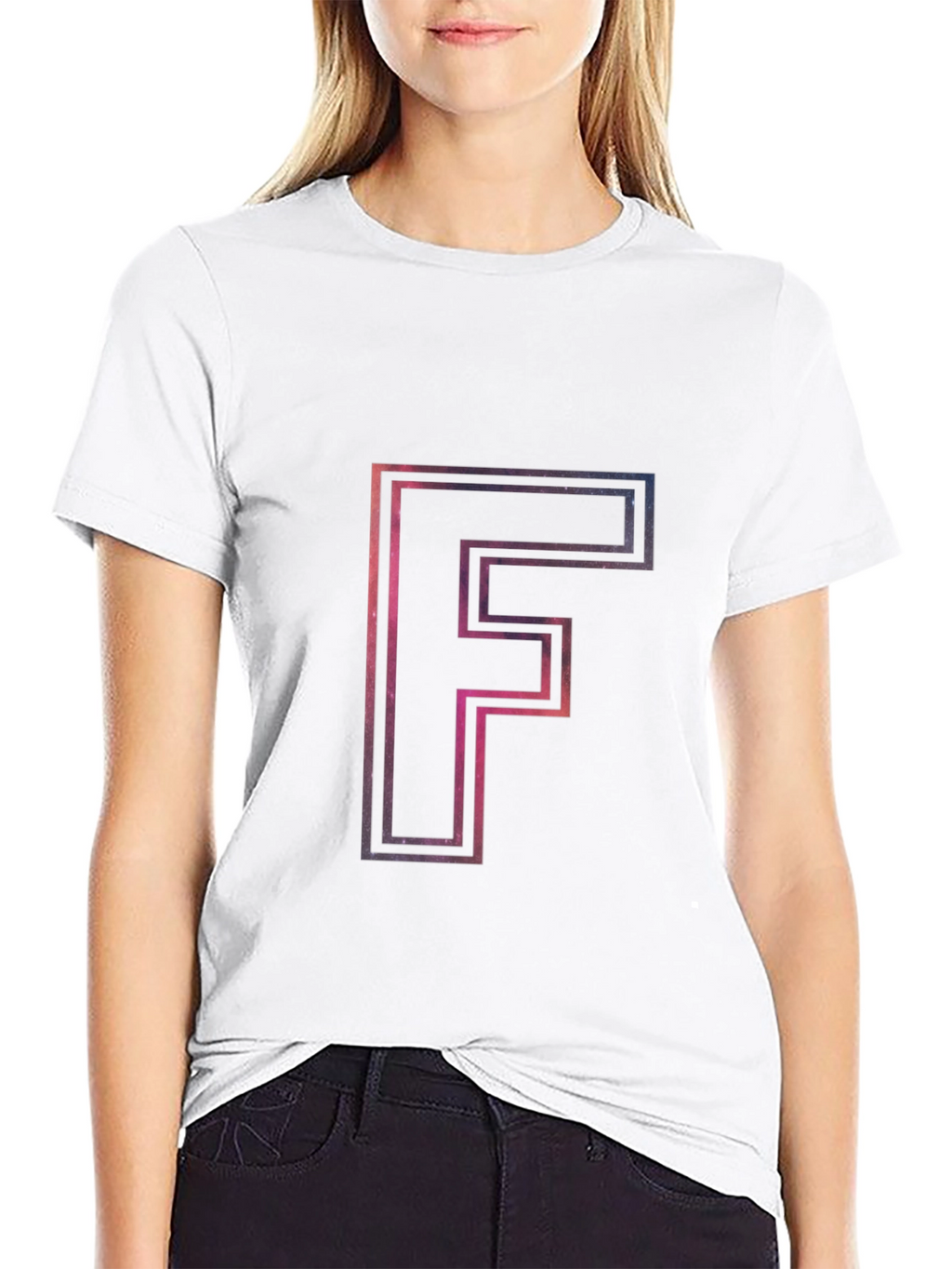 Galaxy Letter F Mens Black T-Shirt