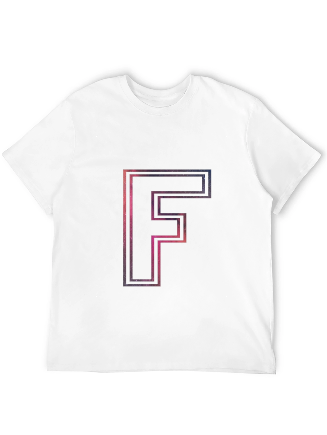 Galaxy Letter F Mens Black T-Shirt