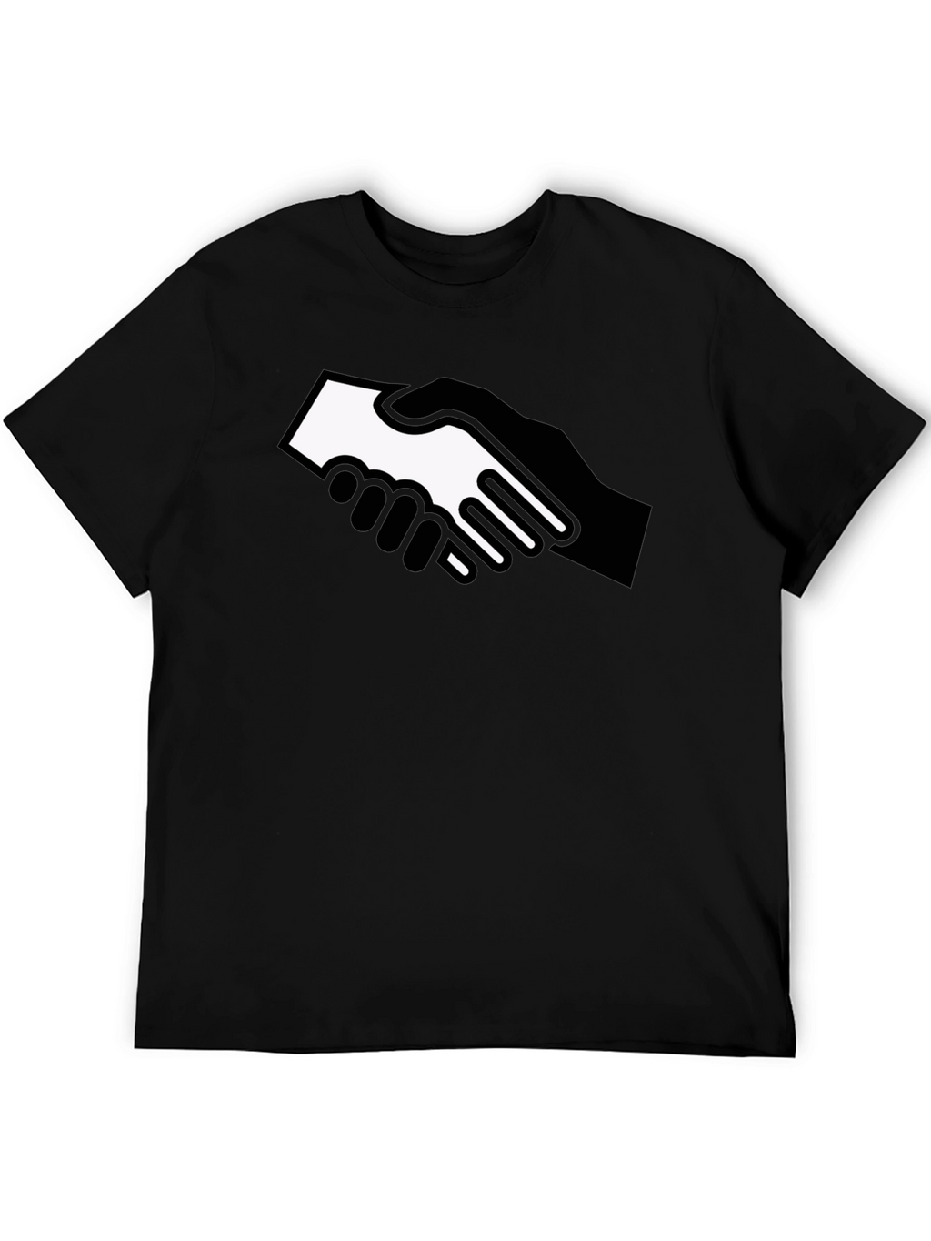 Handshake Graphic Black T-Shirt - Bold Statement Tee