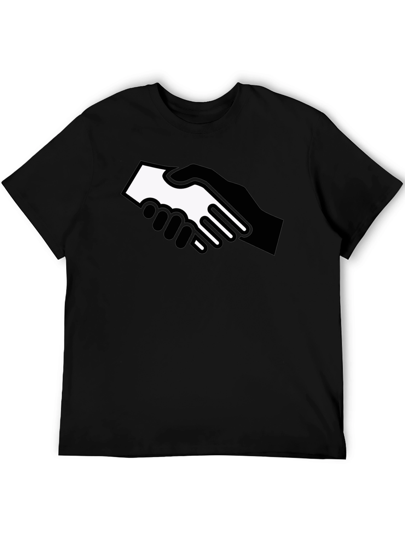 Handshake Graphic Black T-Shirt - Bold Statement Tee