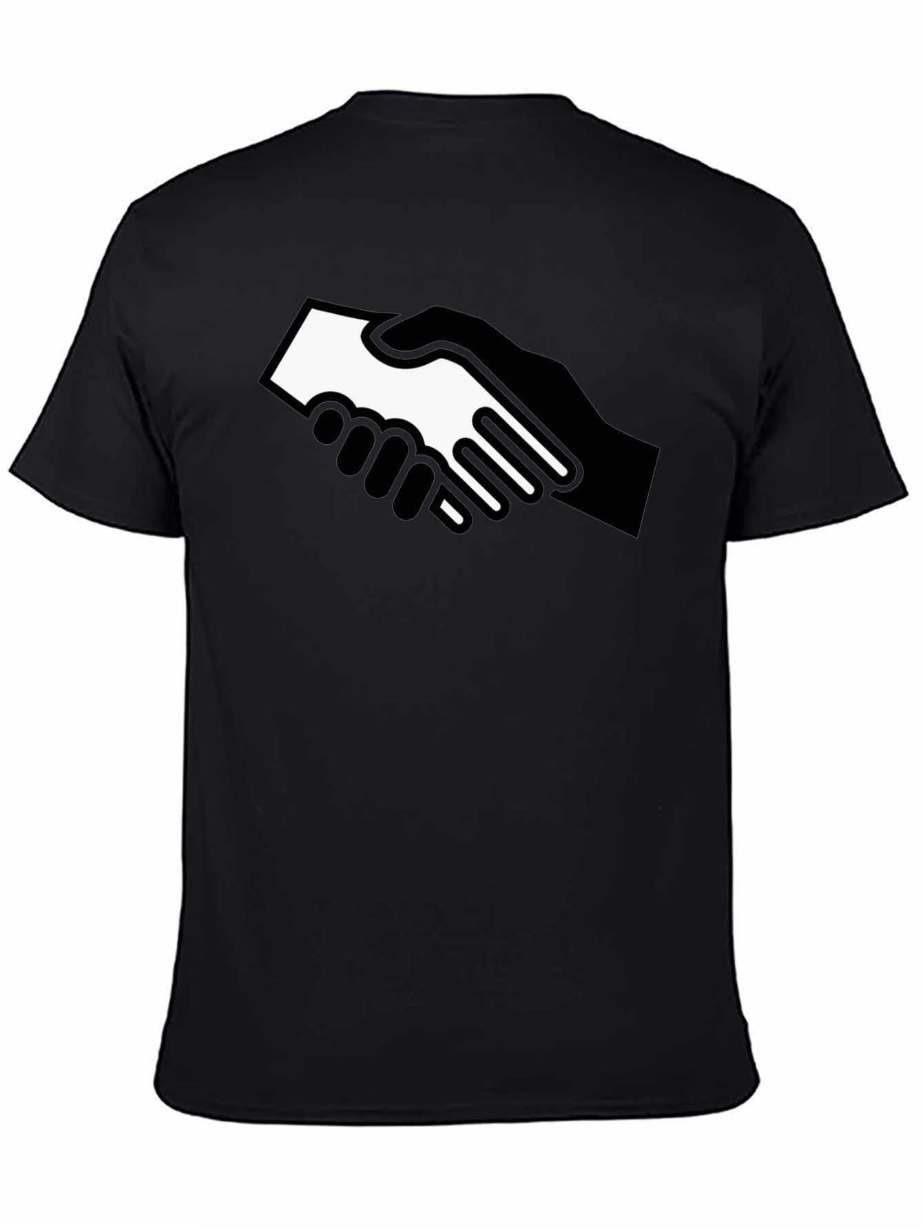 Handshake Graphic Black T-Shirt - Bold Statement Tee