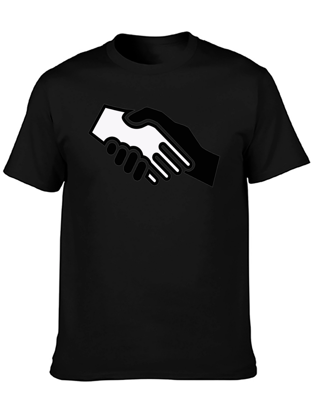 Handshake Graphic Black T-Shirt - Bold Statement Tee