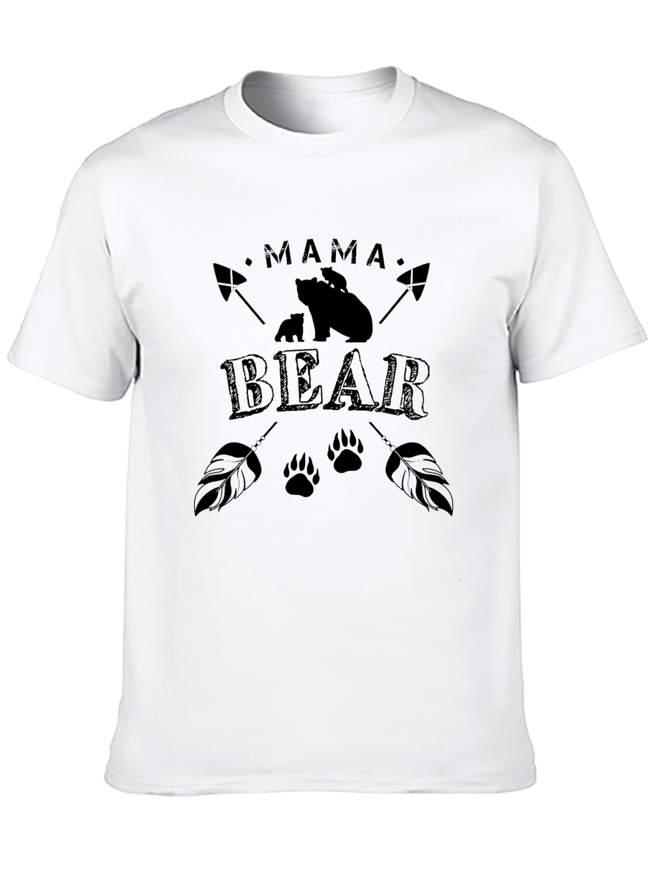 Mama Bear Graphic Tee - Black Cotton T-Shirt