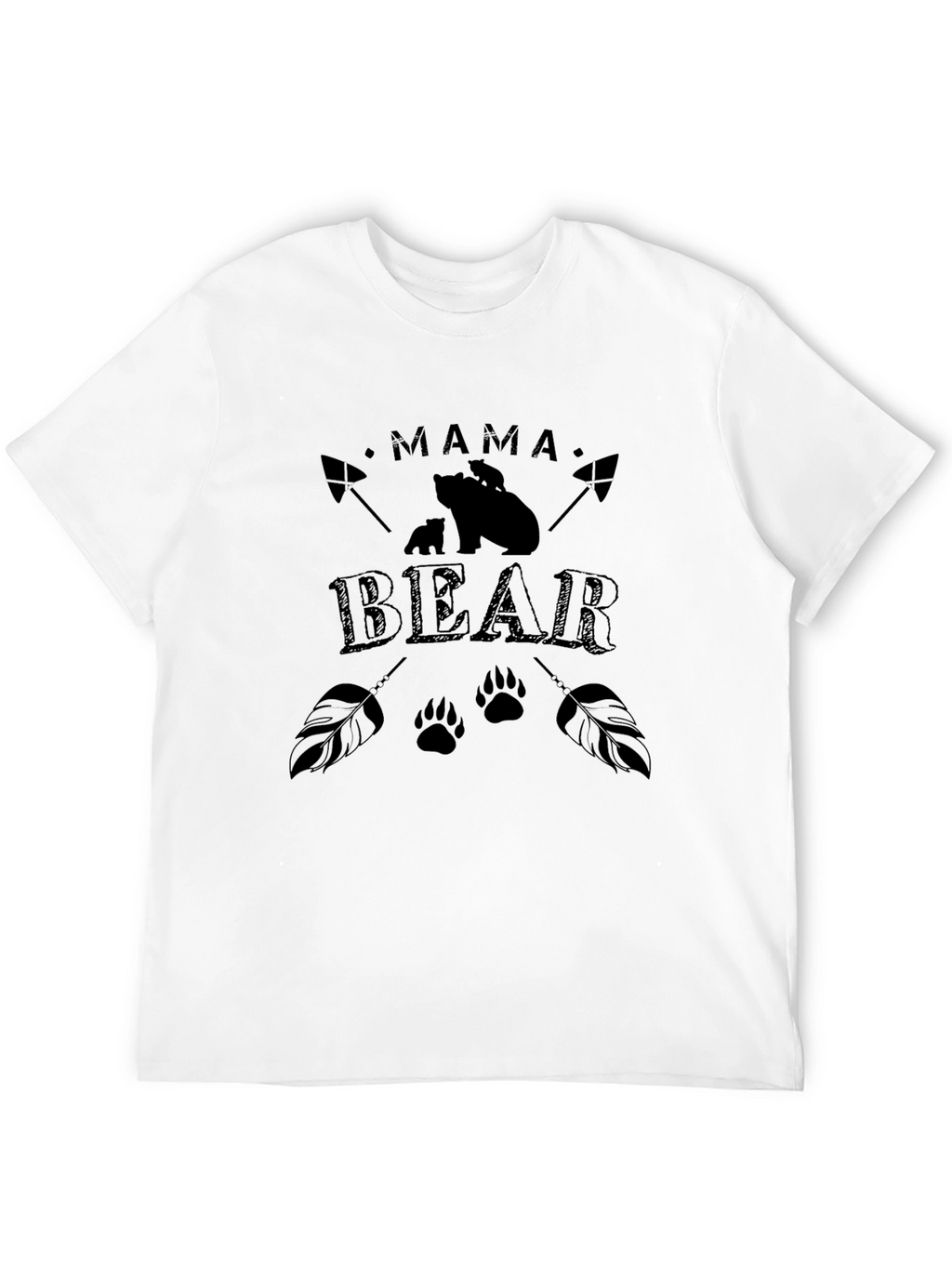 Mama Bear Graphic Tee - Black Cotton T-Shirt