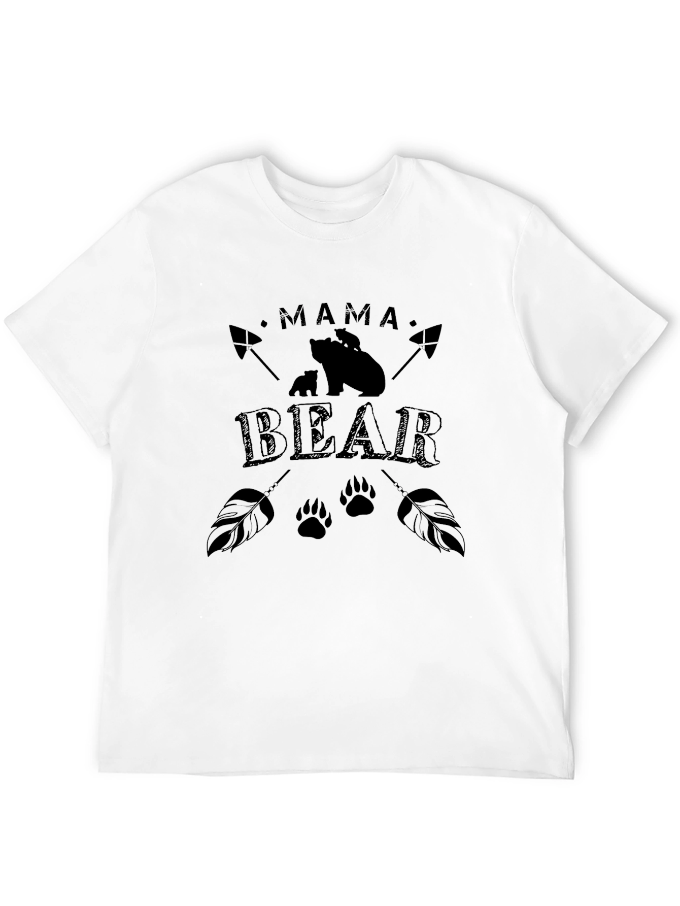 Mama Bear Graphic Tee - Black Cotton T-Shirt