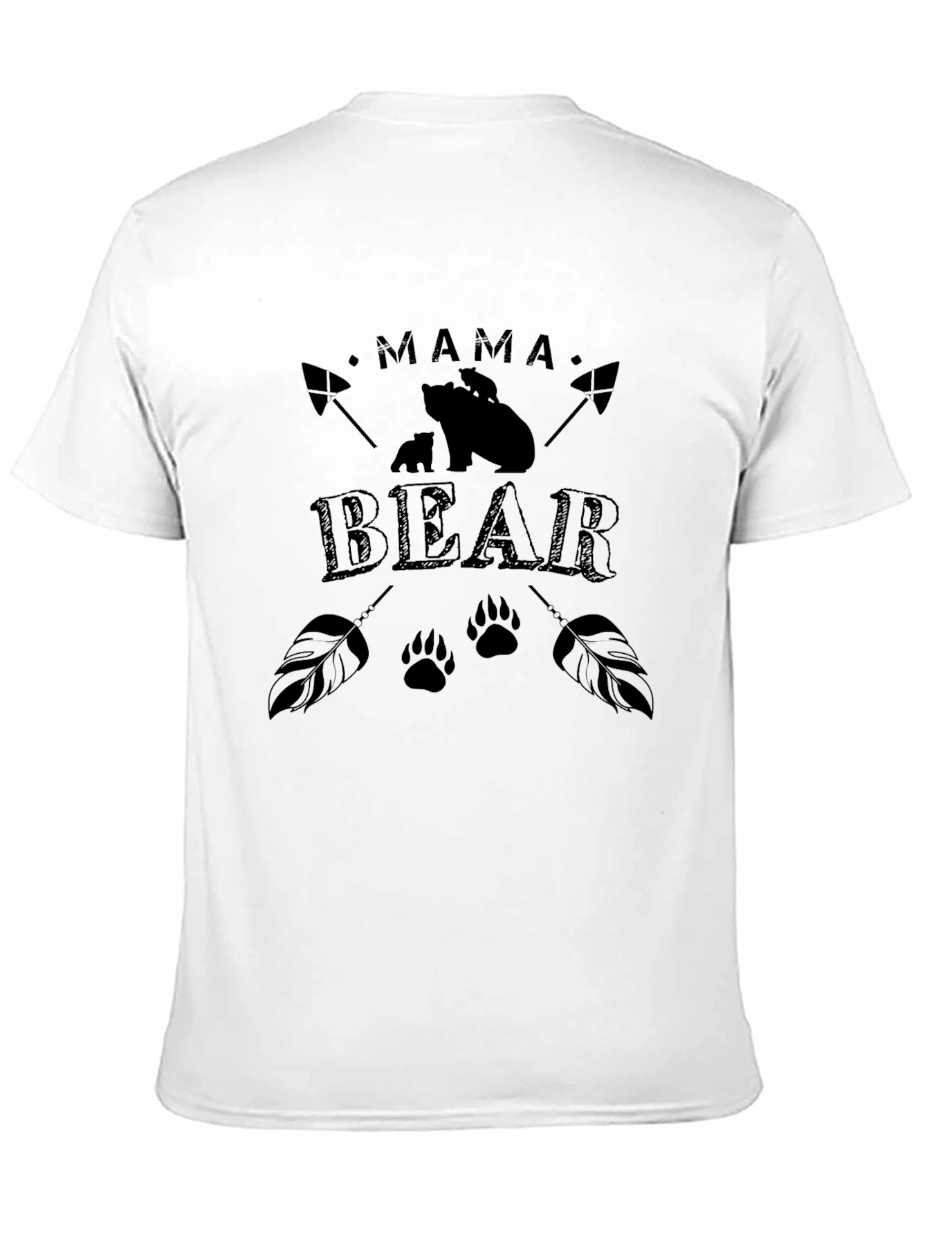 Mama Bear Graphic Tee - Black Cotton T-Shirt