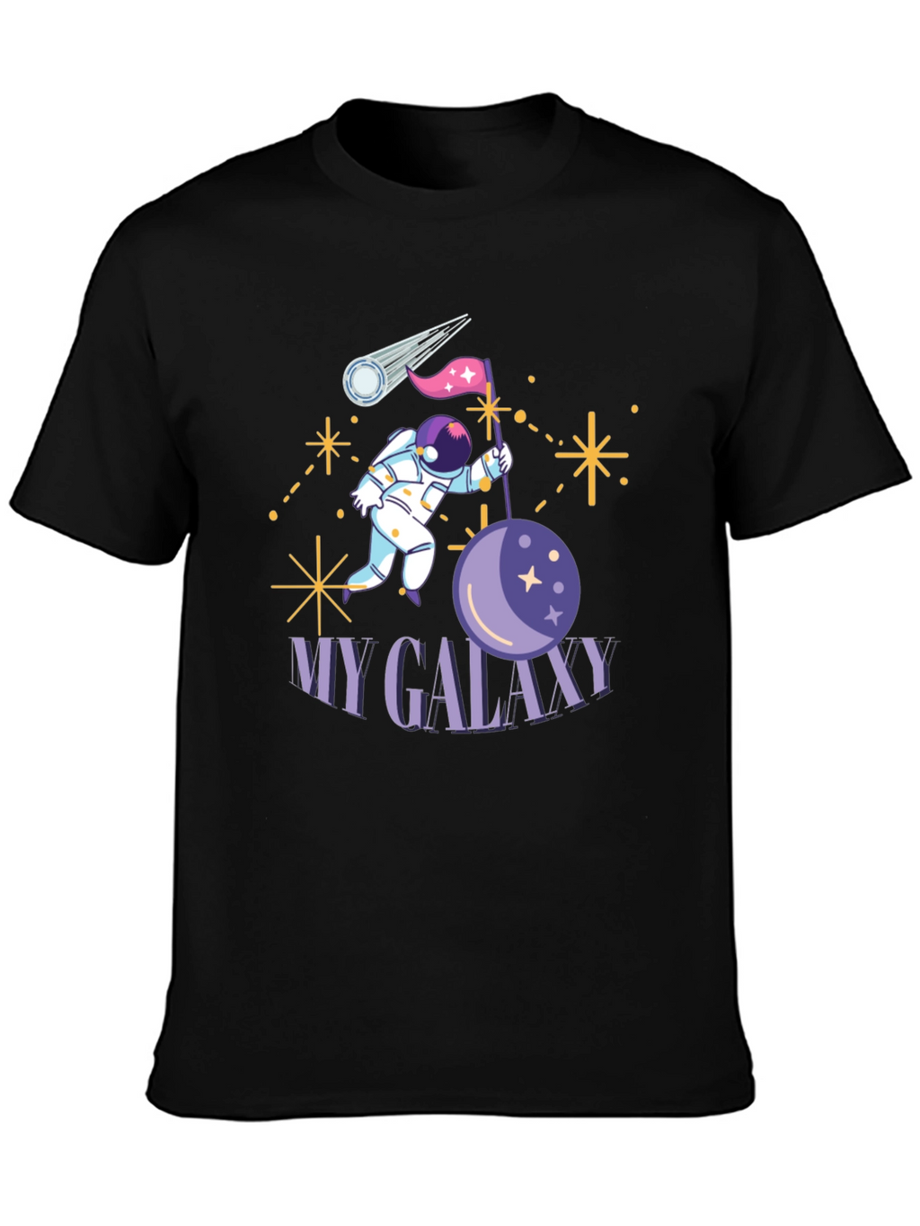 My Galaxy Black Graphic T-Shirt