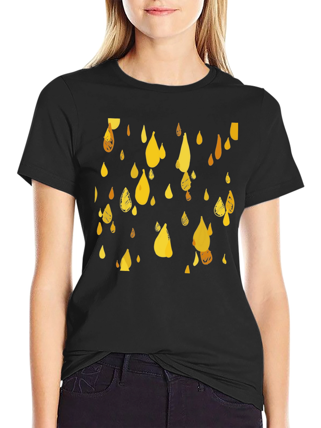 Golden Rain T-Shirt - Stylish Graphic Tee