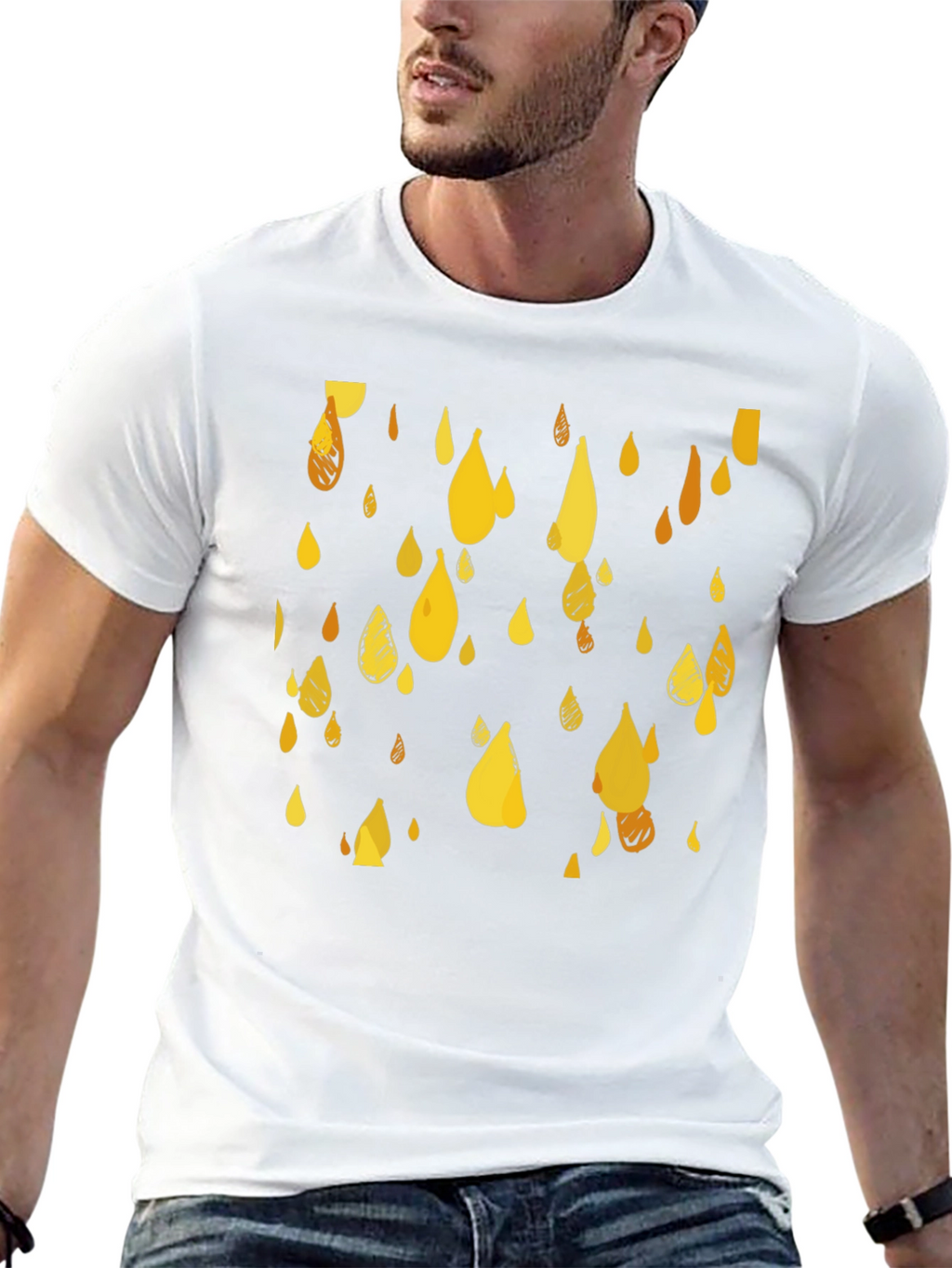 Golden Rain T-Shirt - Stylish Graphic Tee