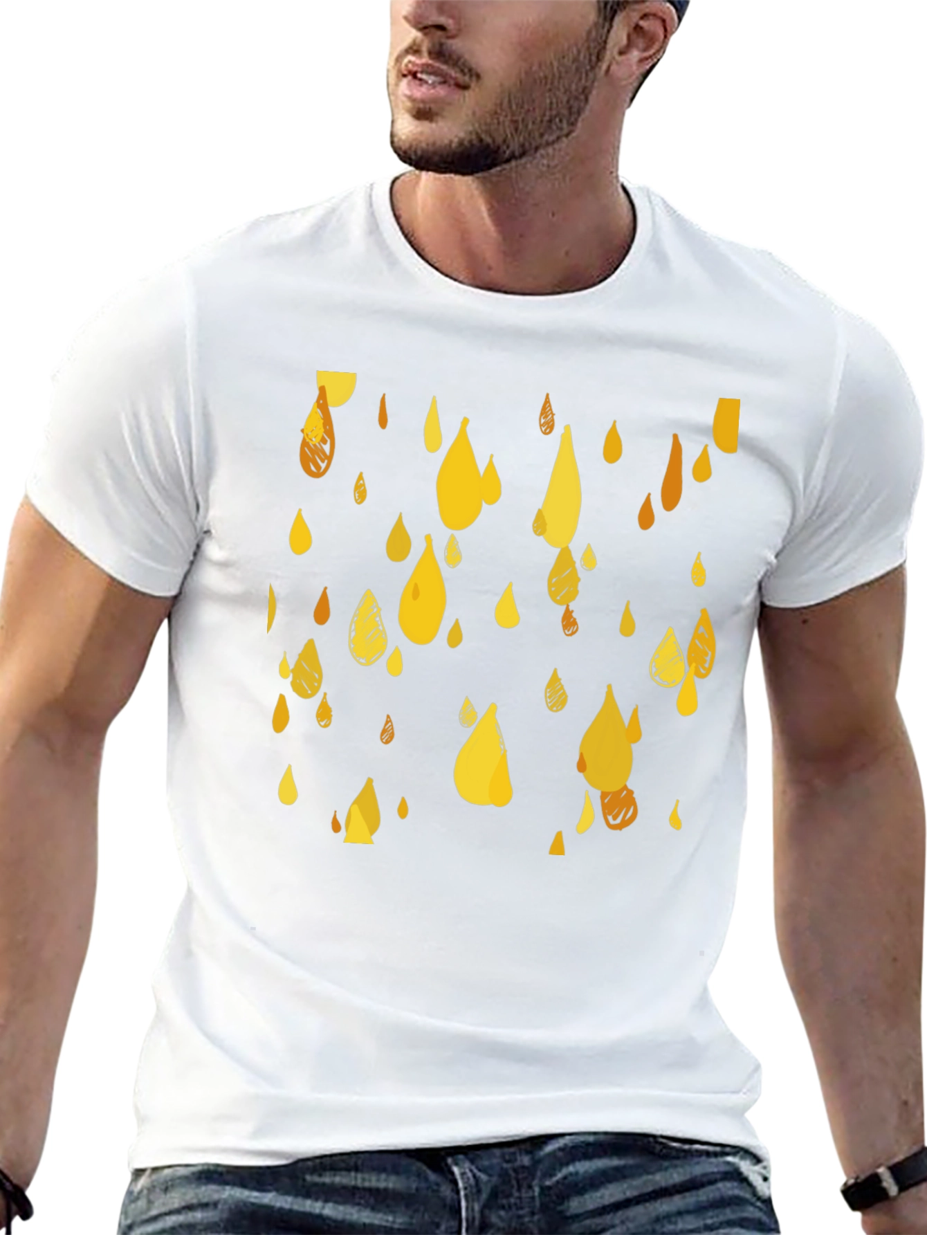 Golden Rain T-Shirt - Stylish Graphic Tee