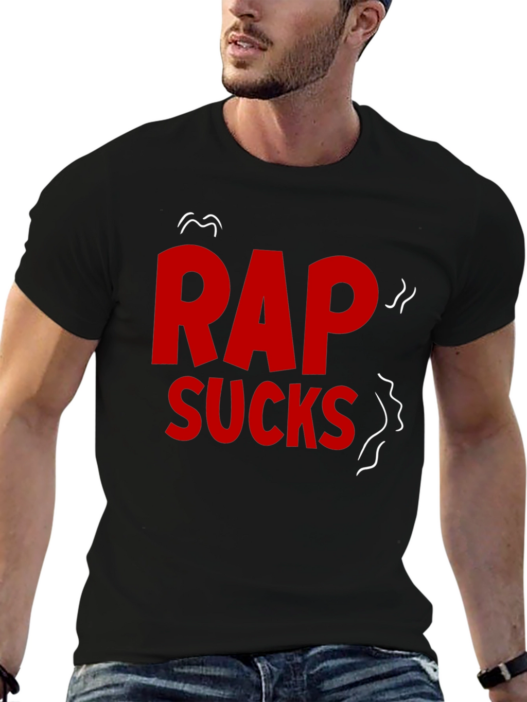 Rap Sucks Graphic T-Shirt - Black Cotton Tee