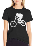 Mountain Biker Graphic Tee - Black Cotton Shirt