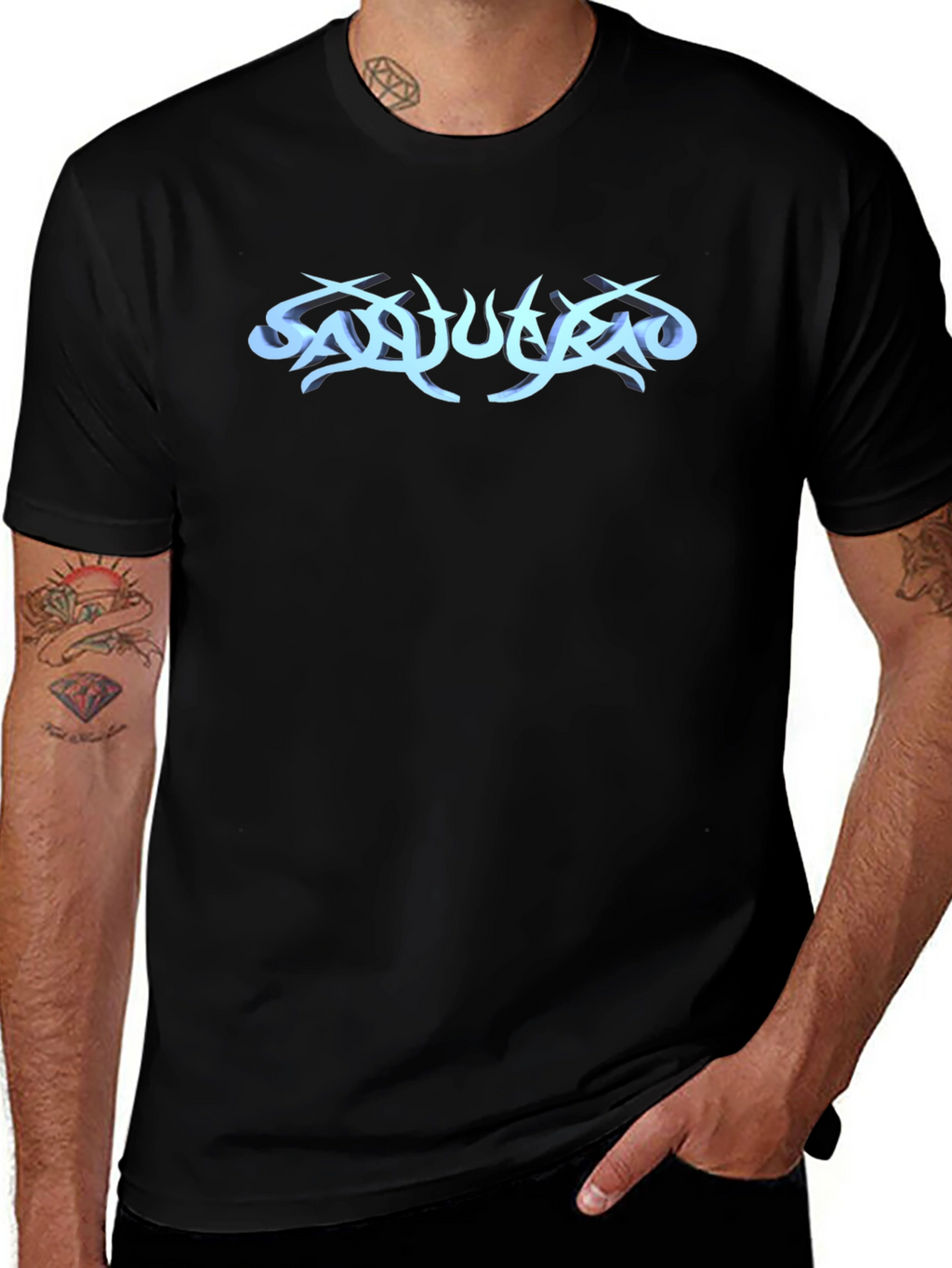 Modern Black Graphic Tee