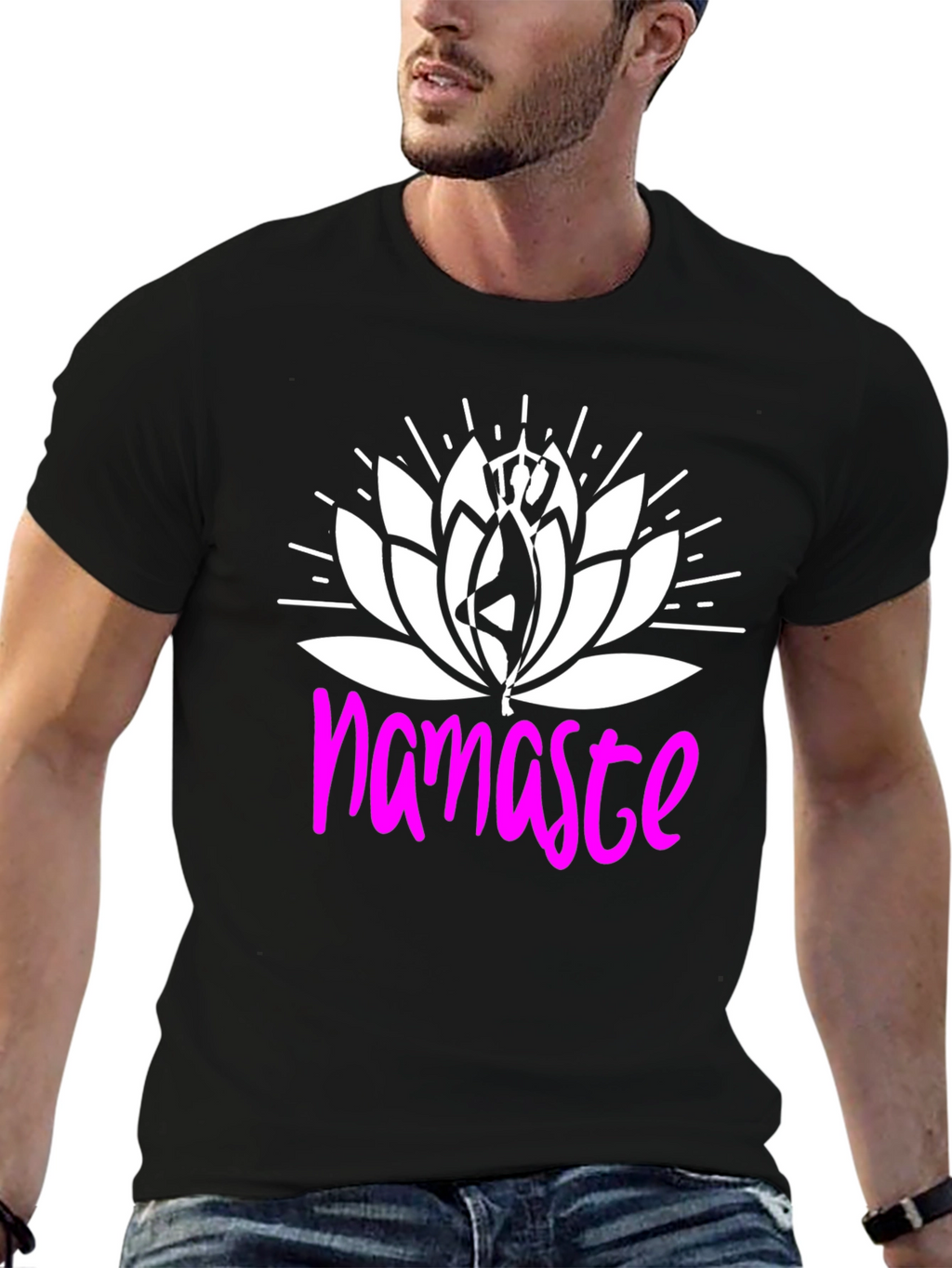 Namaste Lotus Flower Graphic T-Shirt