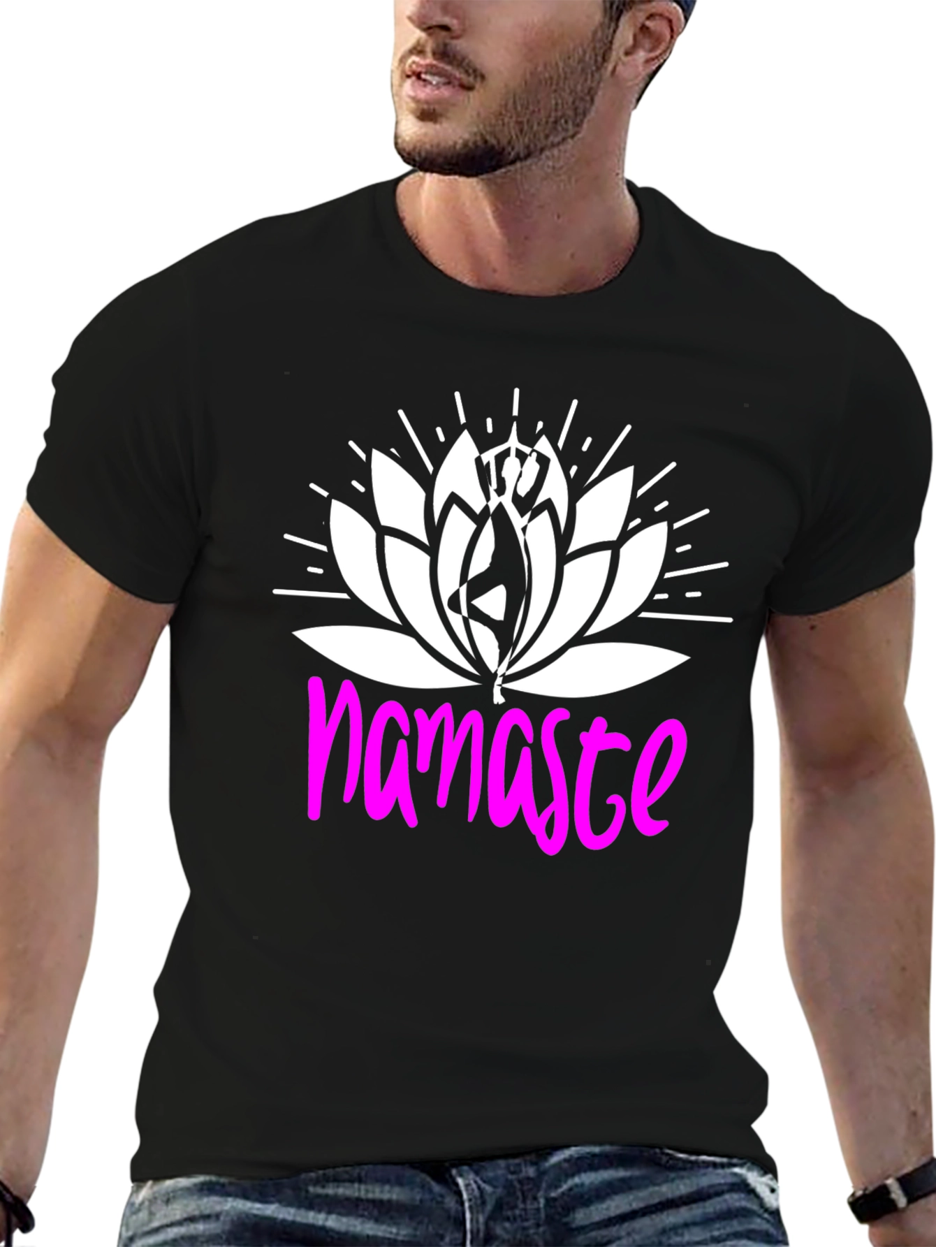 Namaste Lotus Flower Graphic T-Shirt