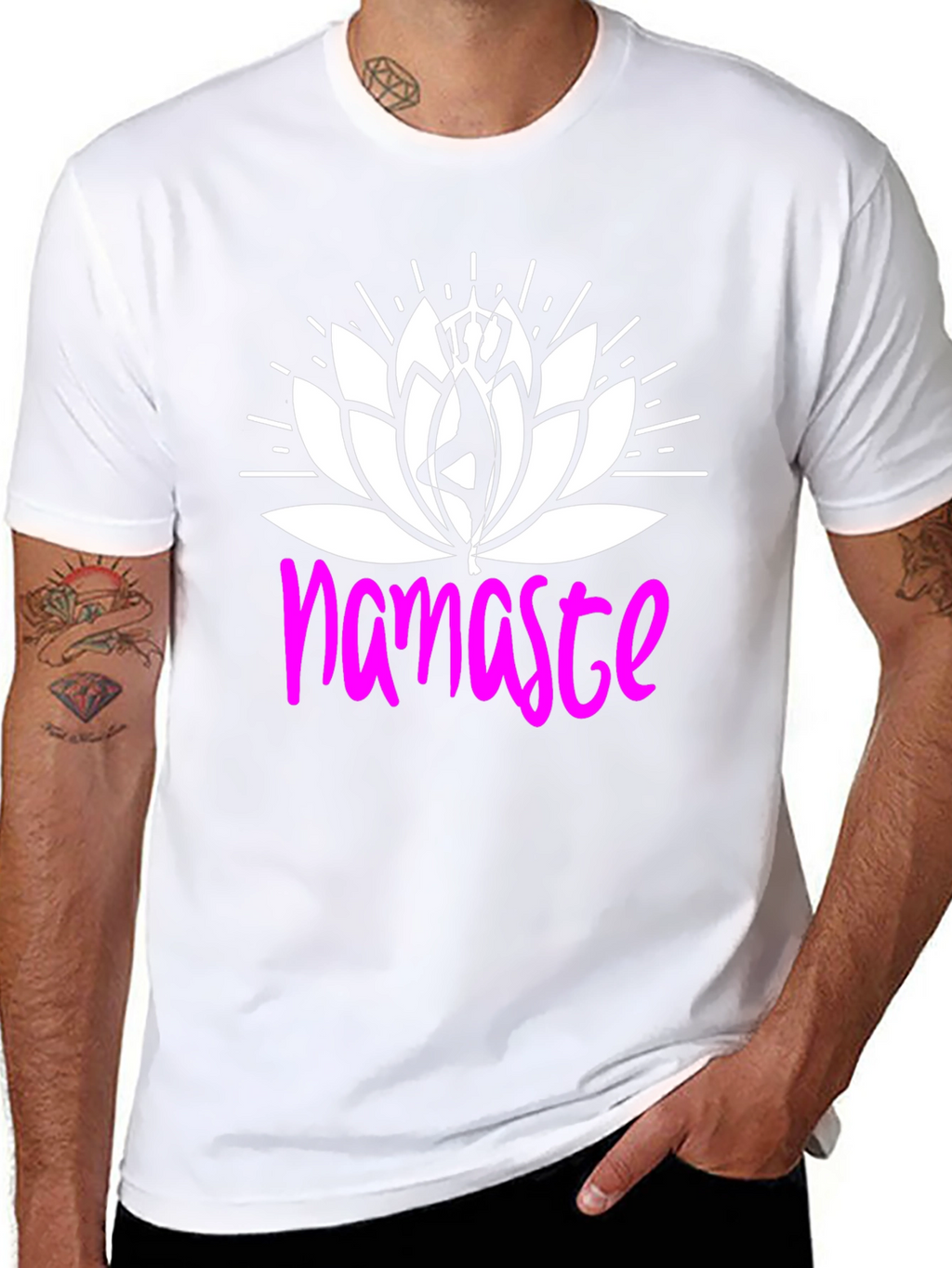 Namaste Lotus Flower Graphic T-Shirt