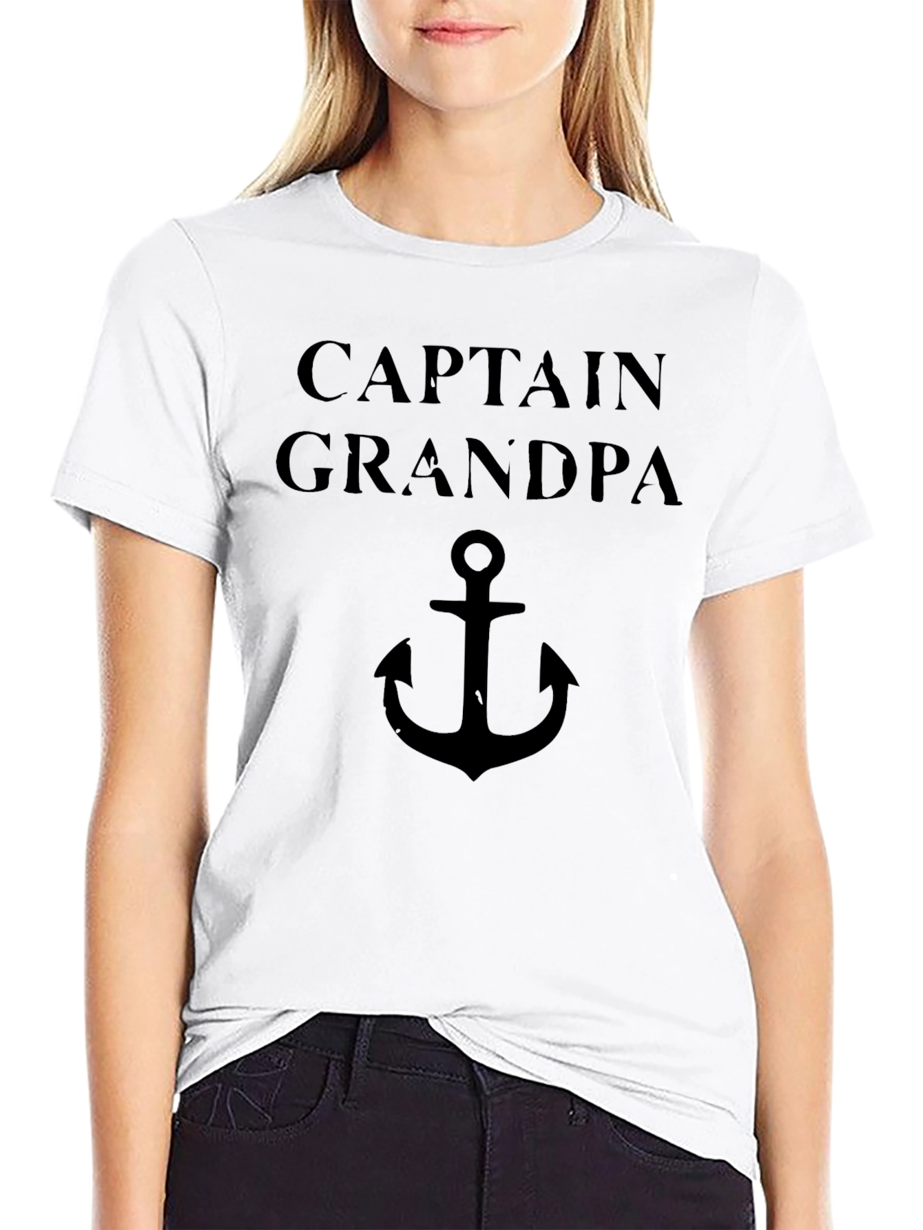 Captain Grandpa Anchor Graphic T-Shirt