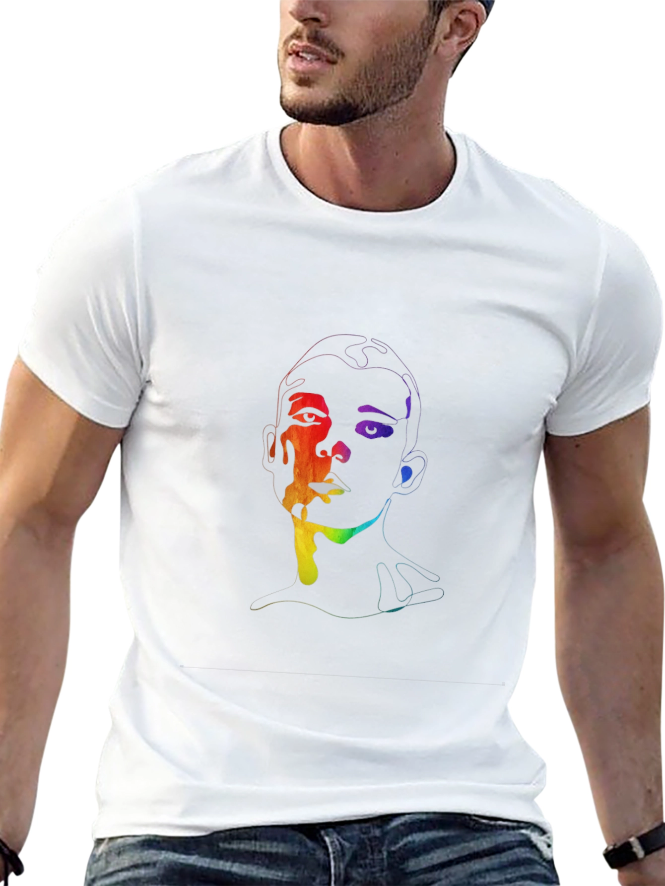 Rainbow Face Graphic T-Shirt