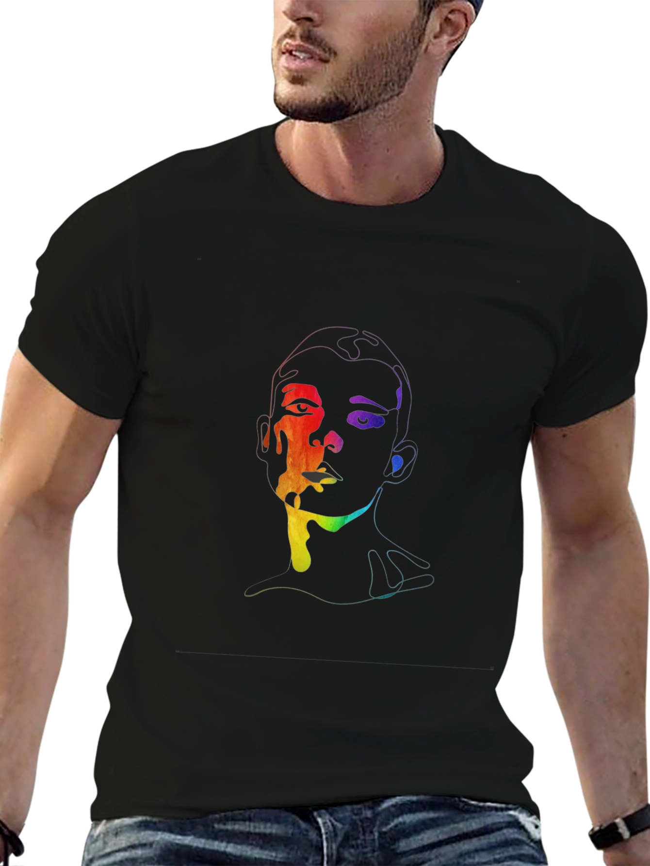 Rainbow Face Graphic T-Shirt