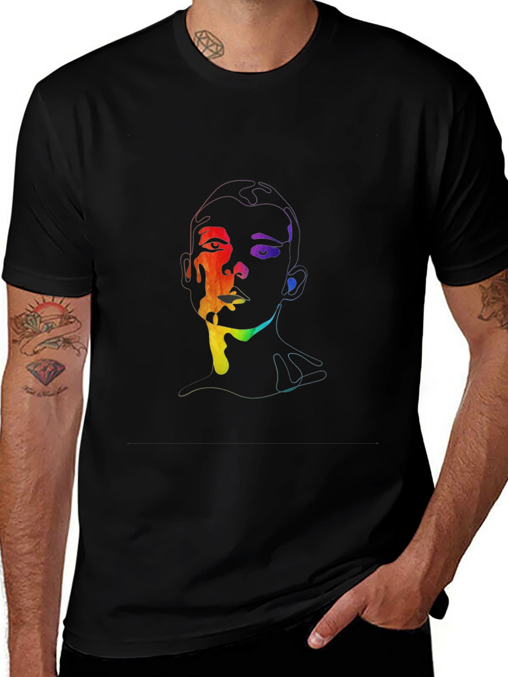 Rainbow Face Graphic T-Shirt