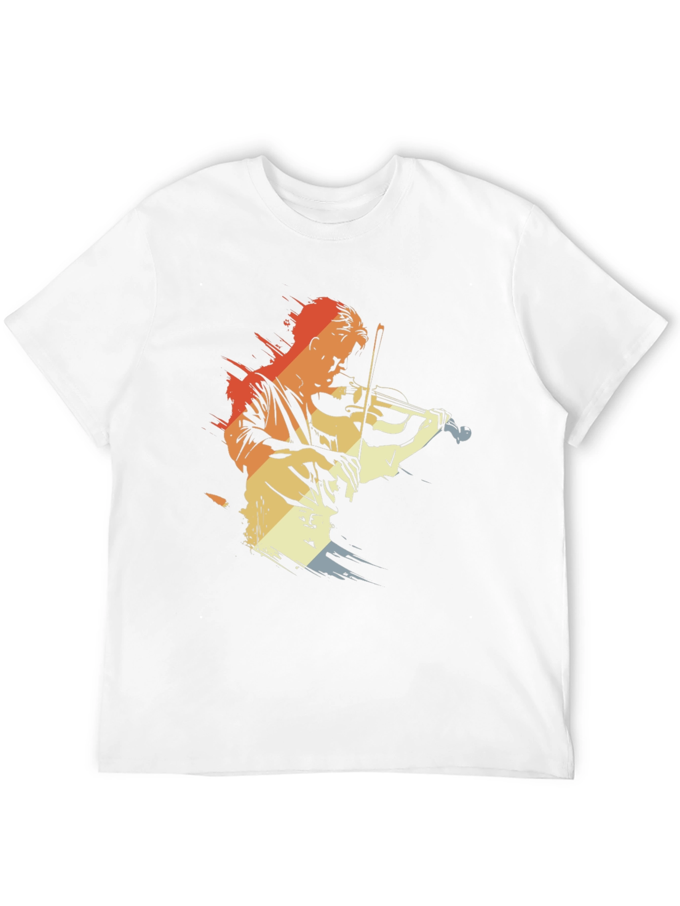 Violinist Retro Graphic Tee - Black Cotton Comfort