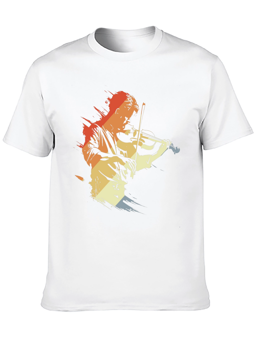 Violinist Retro Graphic Tee - Black Cotton Comfort